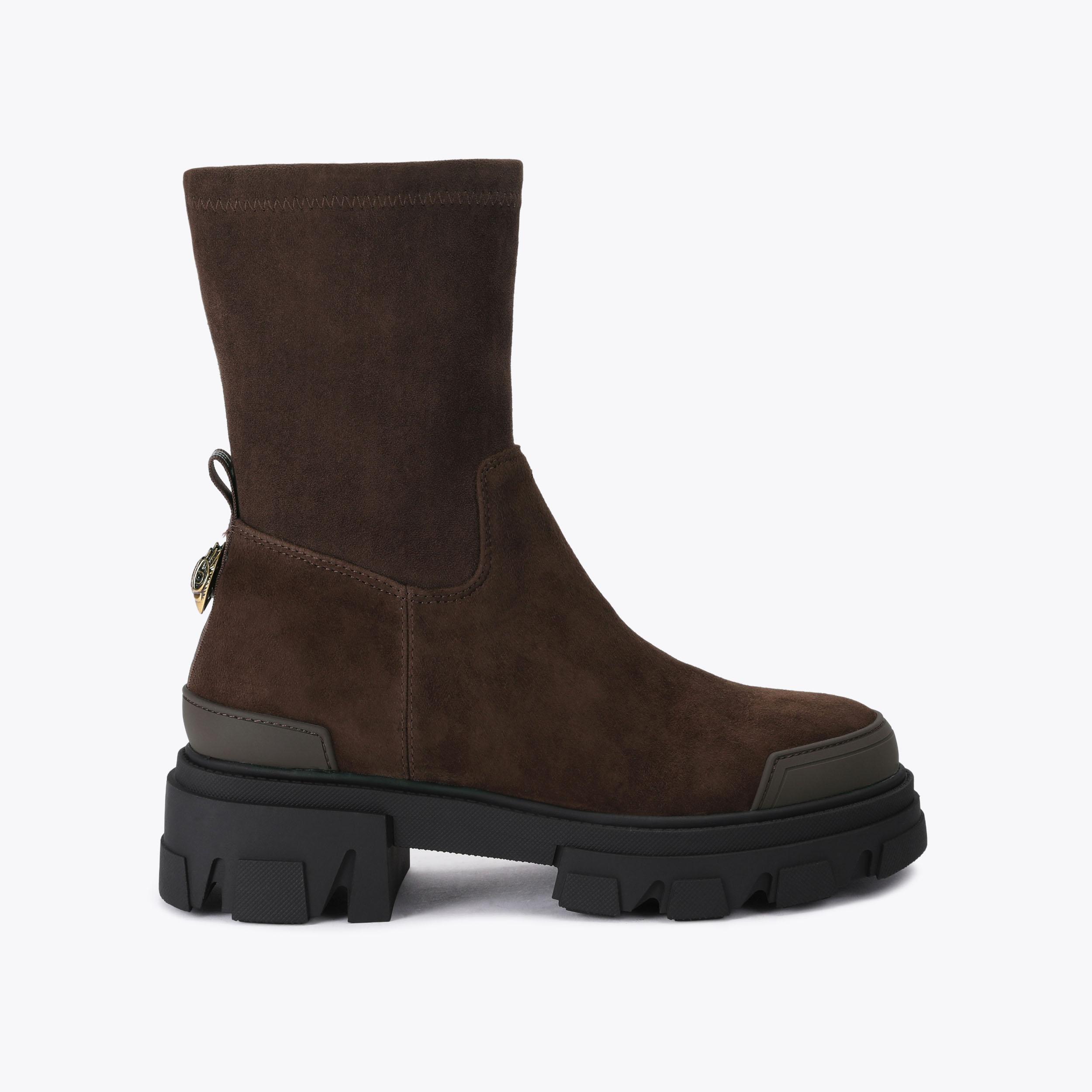 TRAIL SOCK ANKLE Black Leather Soft Ankle boot by Kurt Geiger London