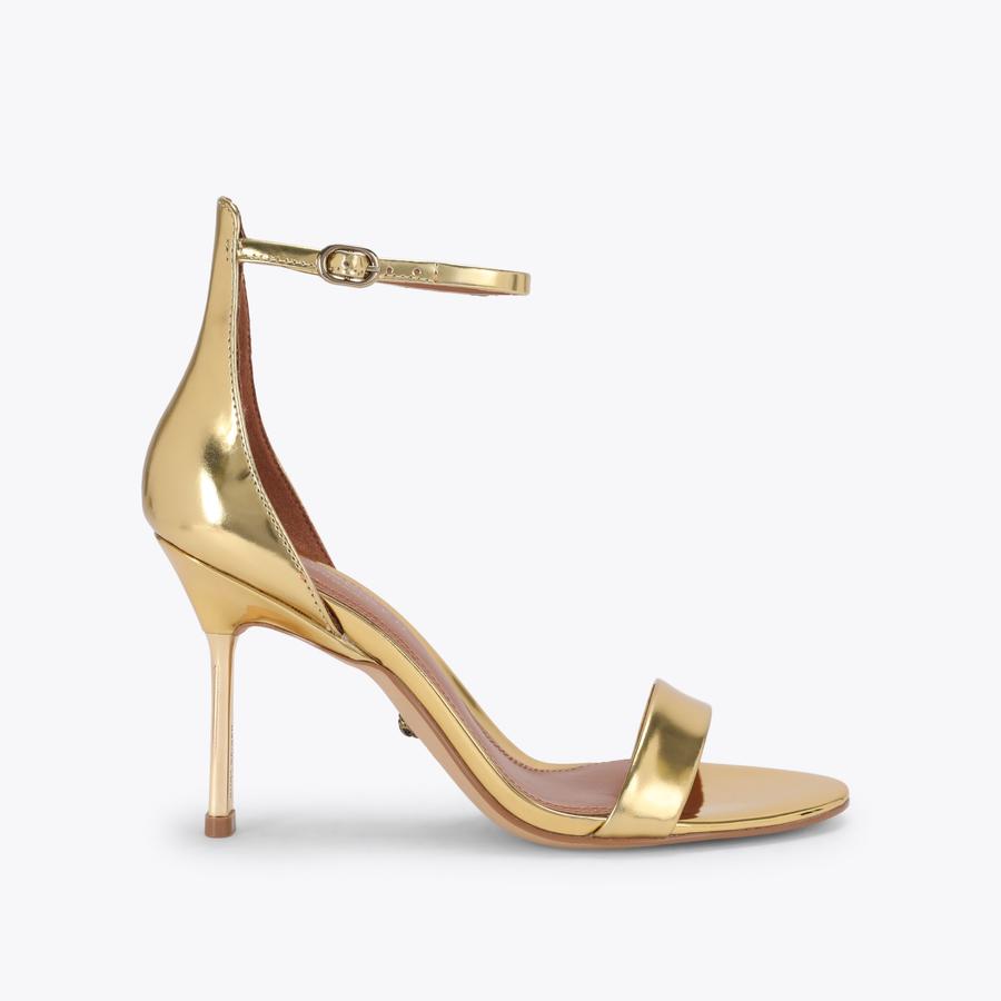 カーディナル用　ジュラルミンハンドル　ゴールド BANK SANDAL Gold Heeled Sandal by Kurt Geiger London