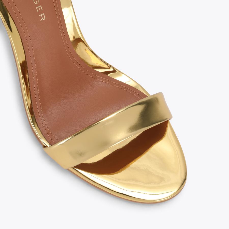 BANK SANDAL Gold Heeled Sandal by Kurt Geiger London