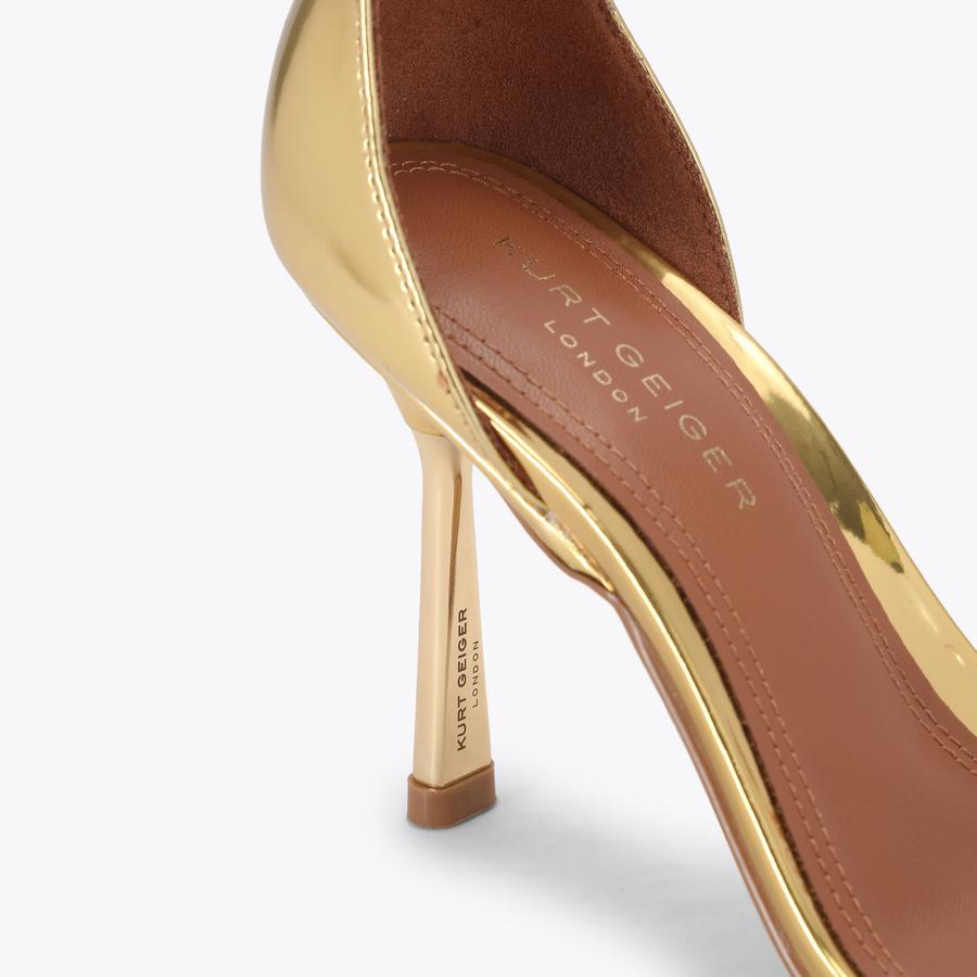 BANK SANDAL Gold Heeled Sandal by Kurt Geiger London