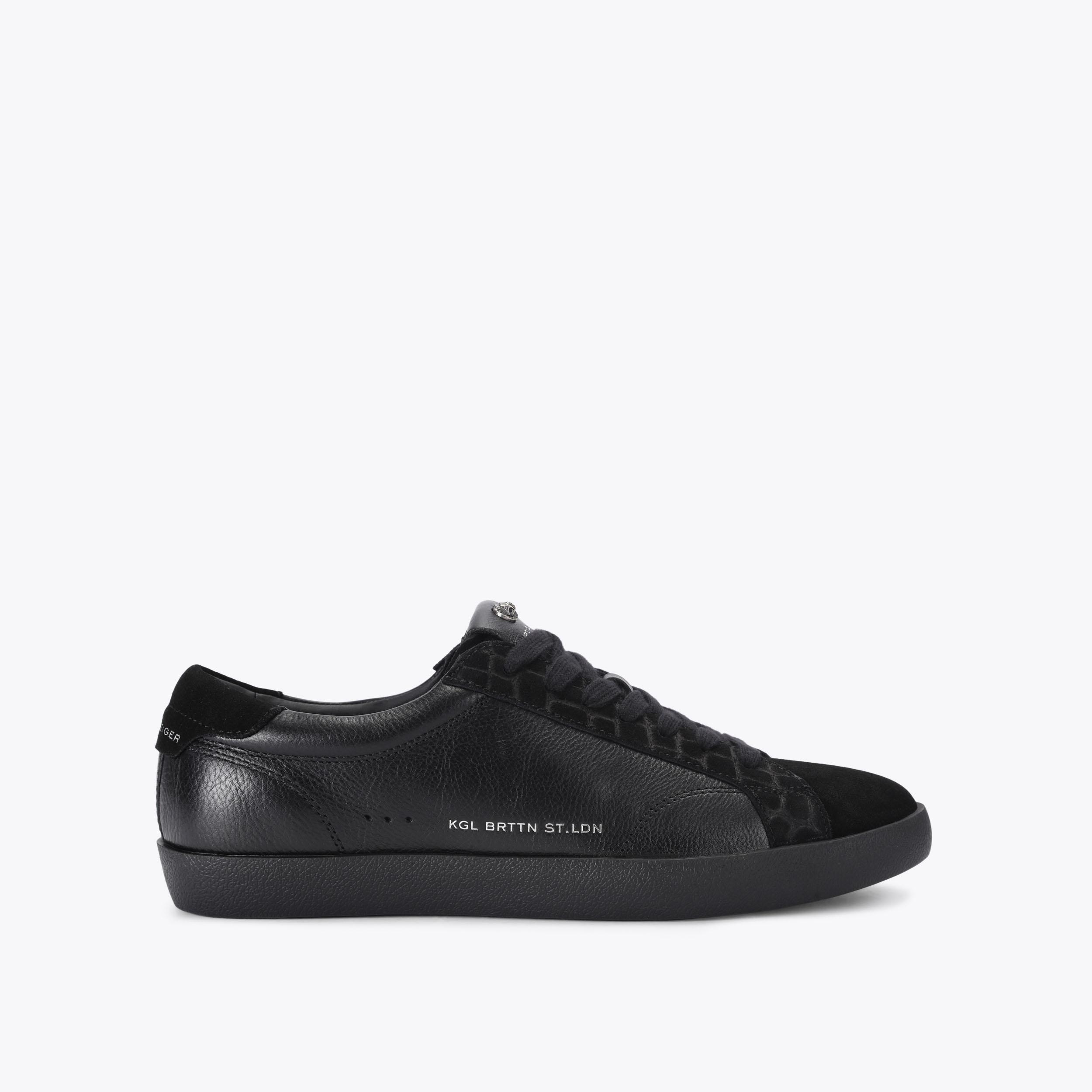 LENNON CRYSTAL Black Velvet Sneaker by KURT GEIGER LONDON