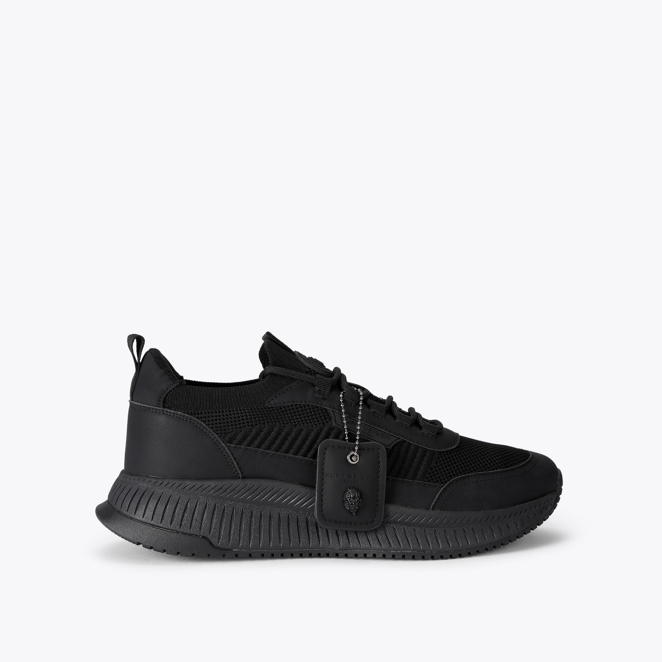 Laney Croc Black Leather Sneakers for Men | Kurt Geiger