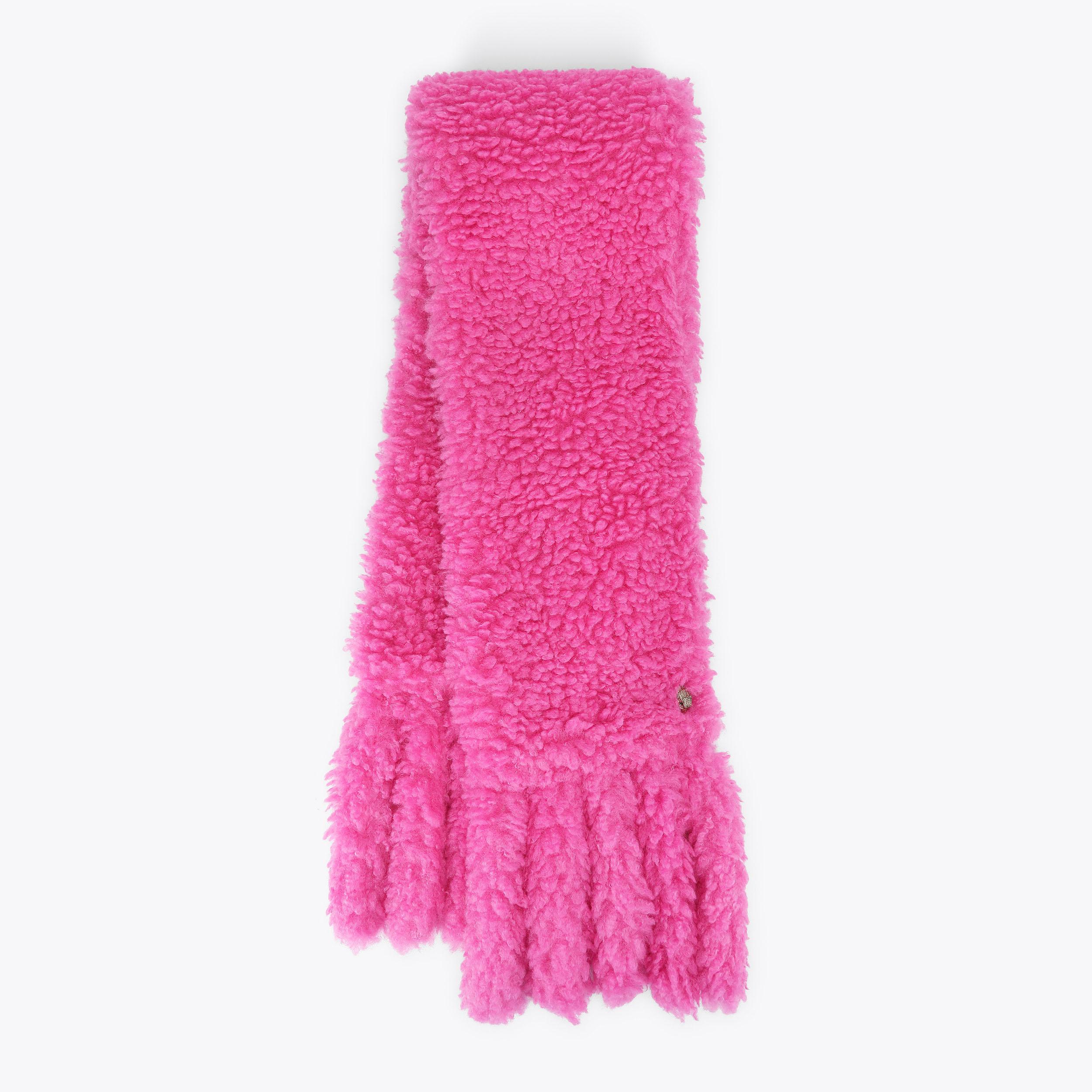 CELIA FRINGE SCARF Fuchsia Faux Fur Scarf by Kurt Geiger London