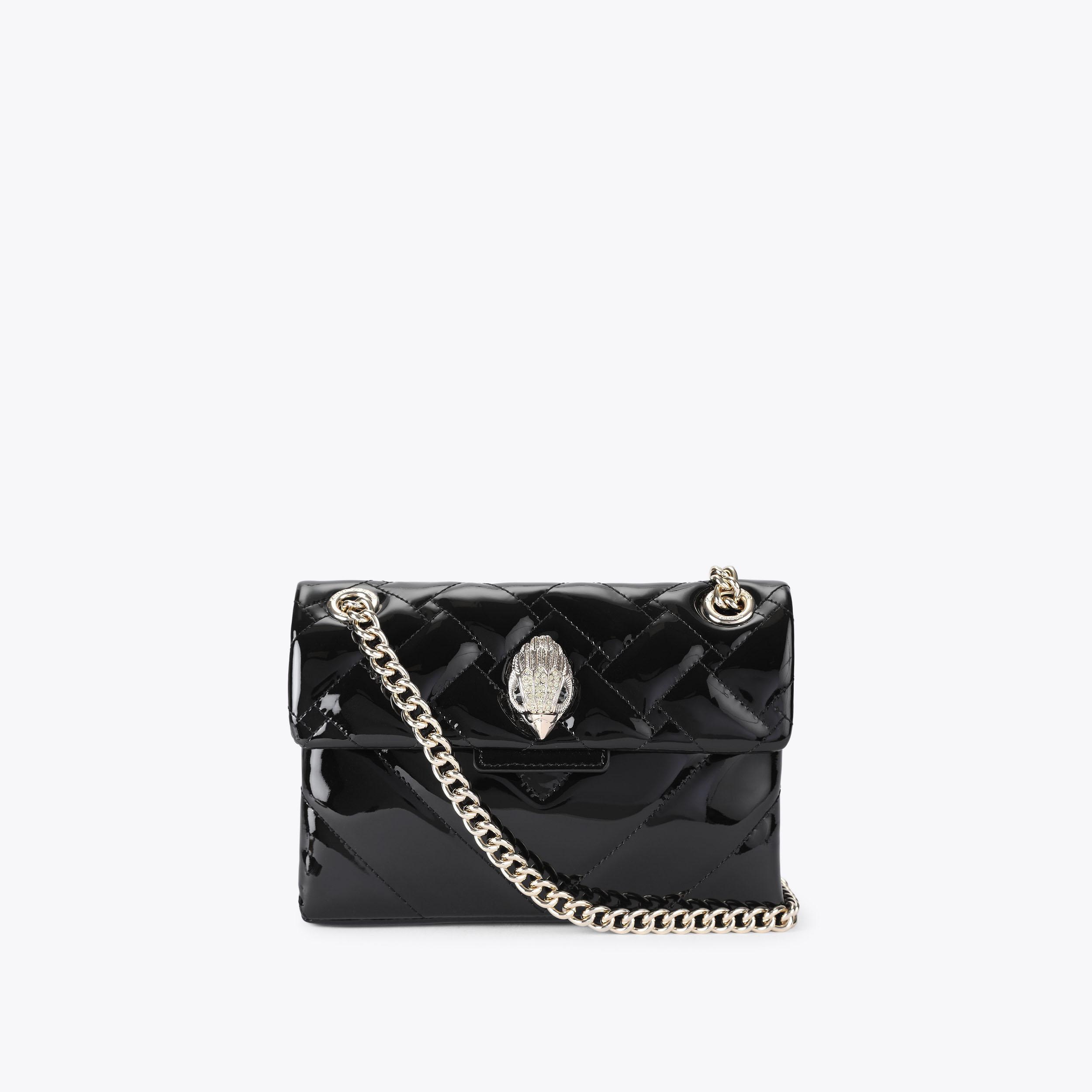 LEATHER MINI KENSINGTON Black Patent Crossbody by Kurt Geiger London