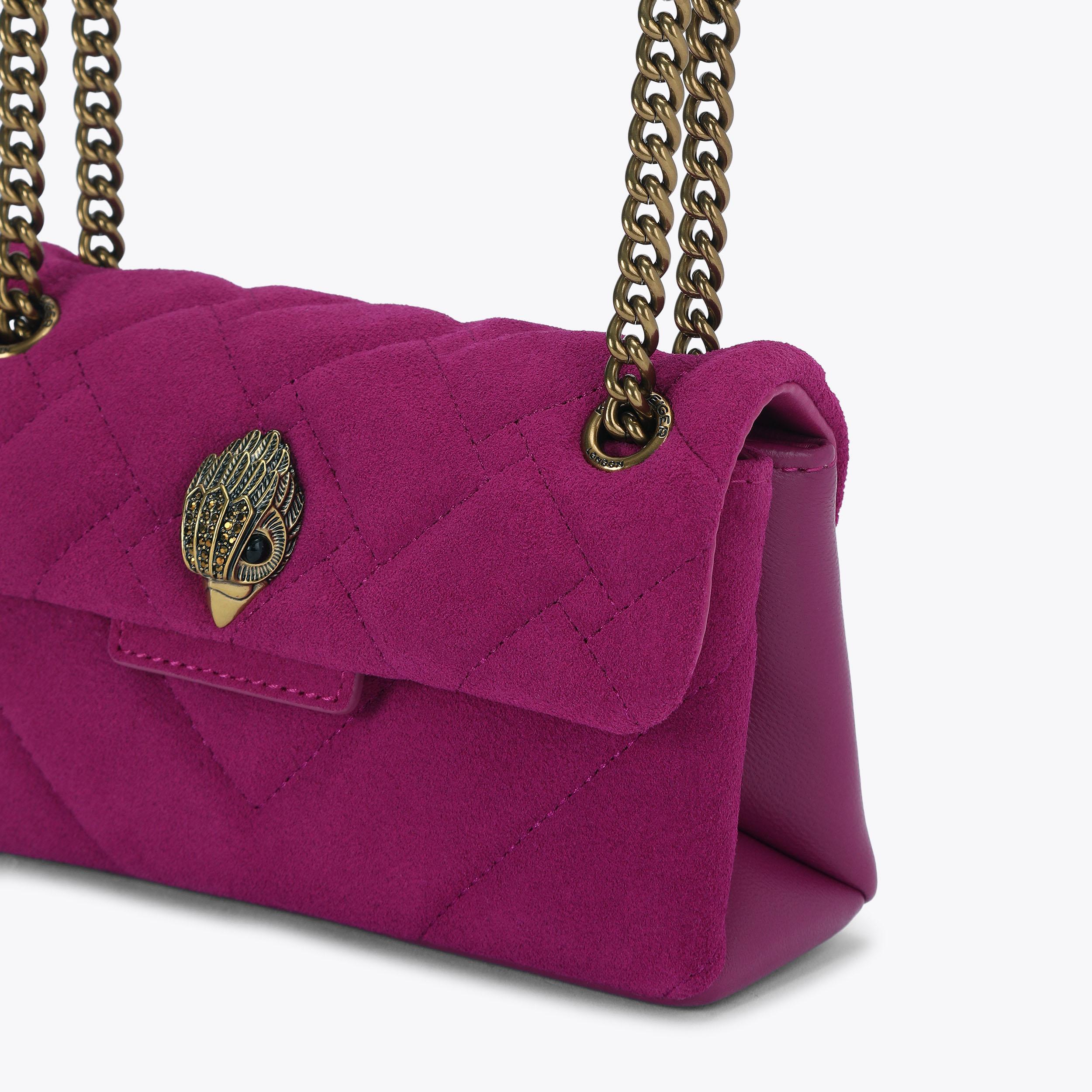 KENSINGTON 17 Fushia Suede Cross Body Bag by Kurt Geiger London