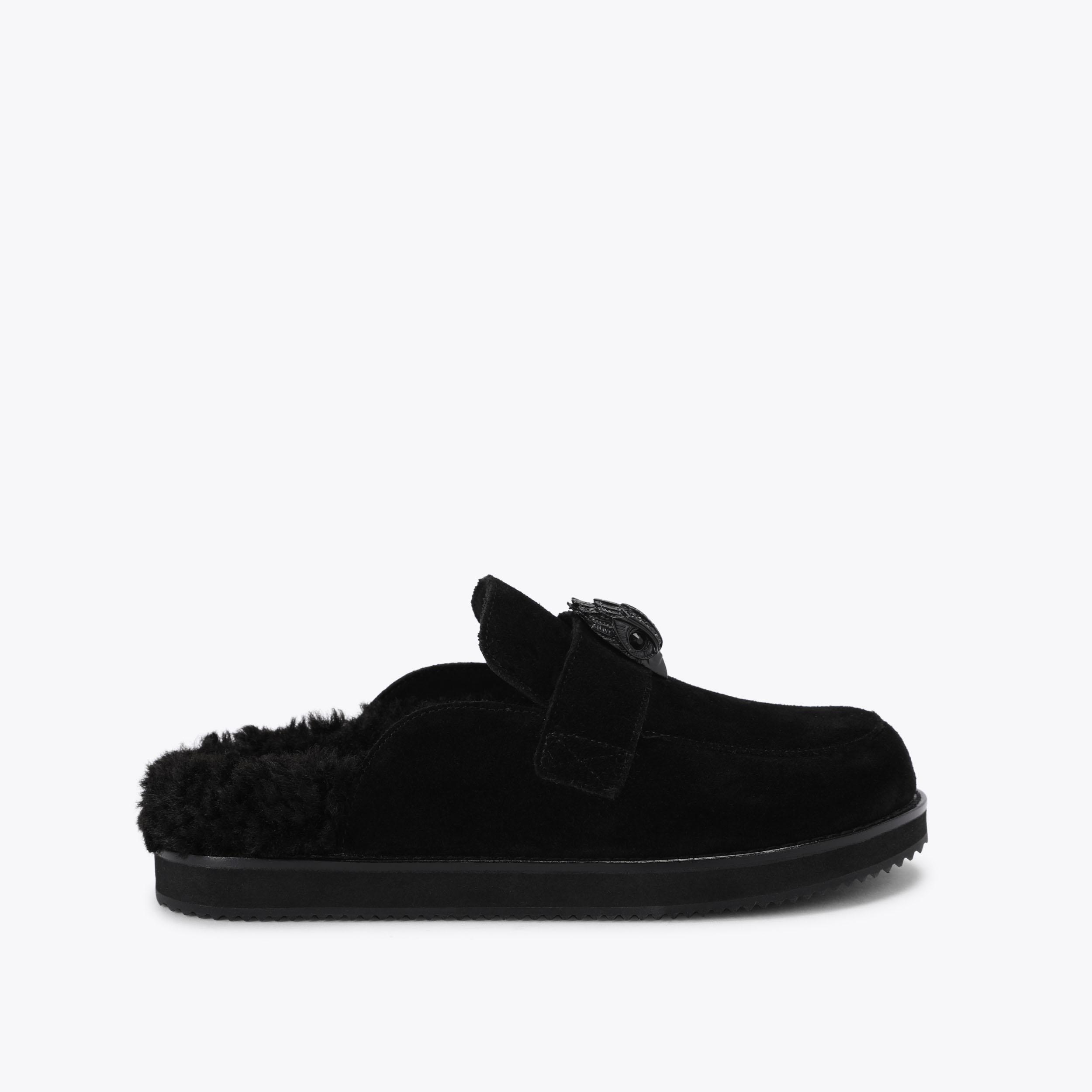 NWOB $99 Kurt Geiger London Suede Hatton Slippers / Mule MAYFAIR CLOSE BLOCK MULE Black Suede Mule Heel by KURT  main image 2