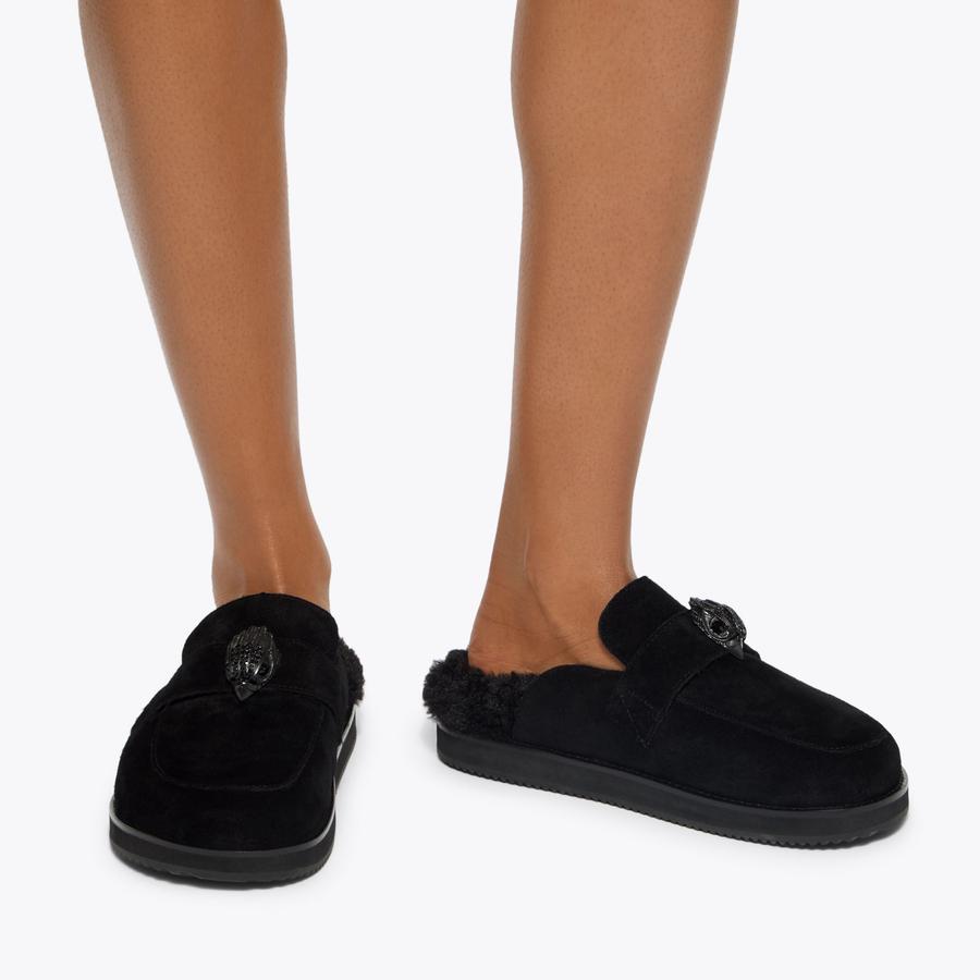 EAGLE CLOG MULE Black Suede Mule by Kurt Geiger London