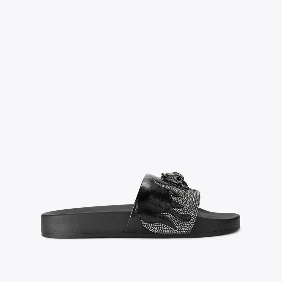 BROCKWELL SPOOKY SLIDE Black Slip On Sandal by Kurt Geiger London