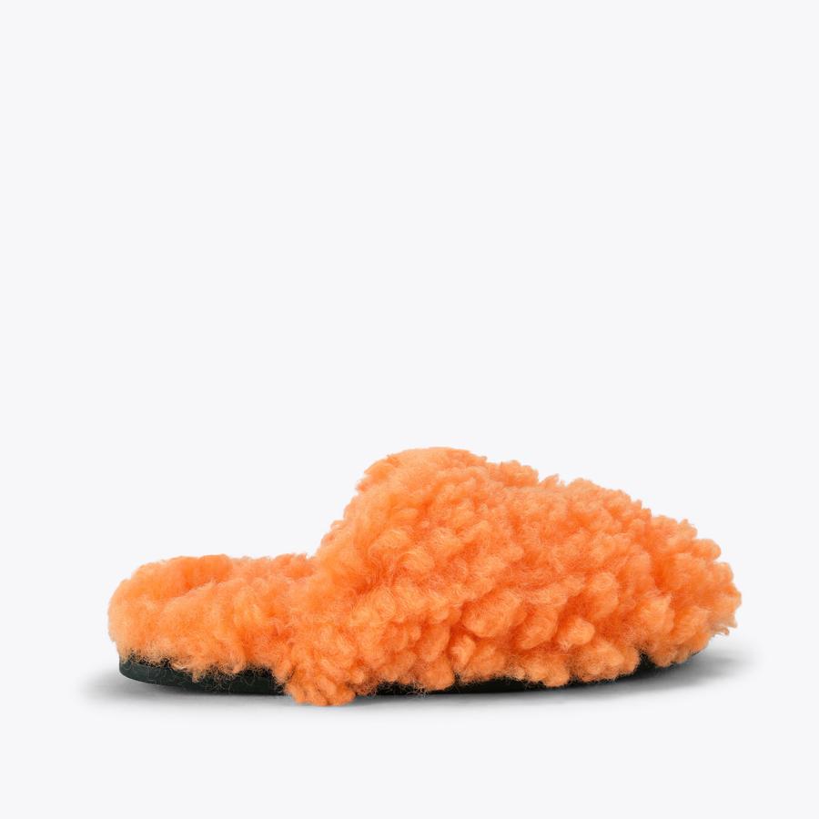 KENSINGTON SLIPPERS Orange Faux Fur Slipper by Kurt Geiger London