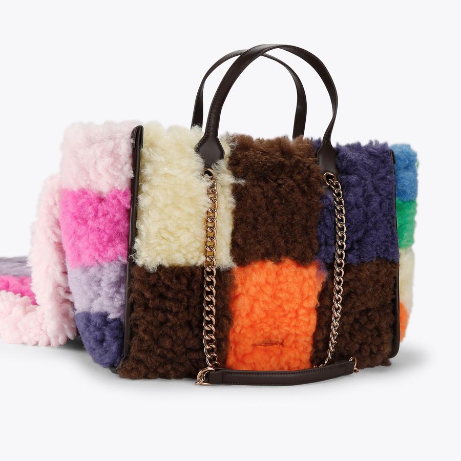 HOXTON SHOPPER FRINGES Faux Fur Fringe Bag by Kurt Geiger London