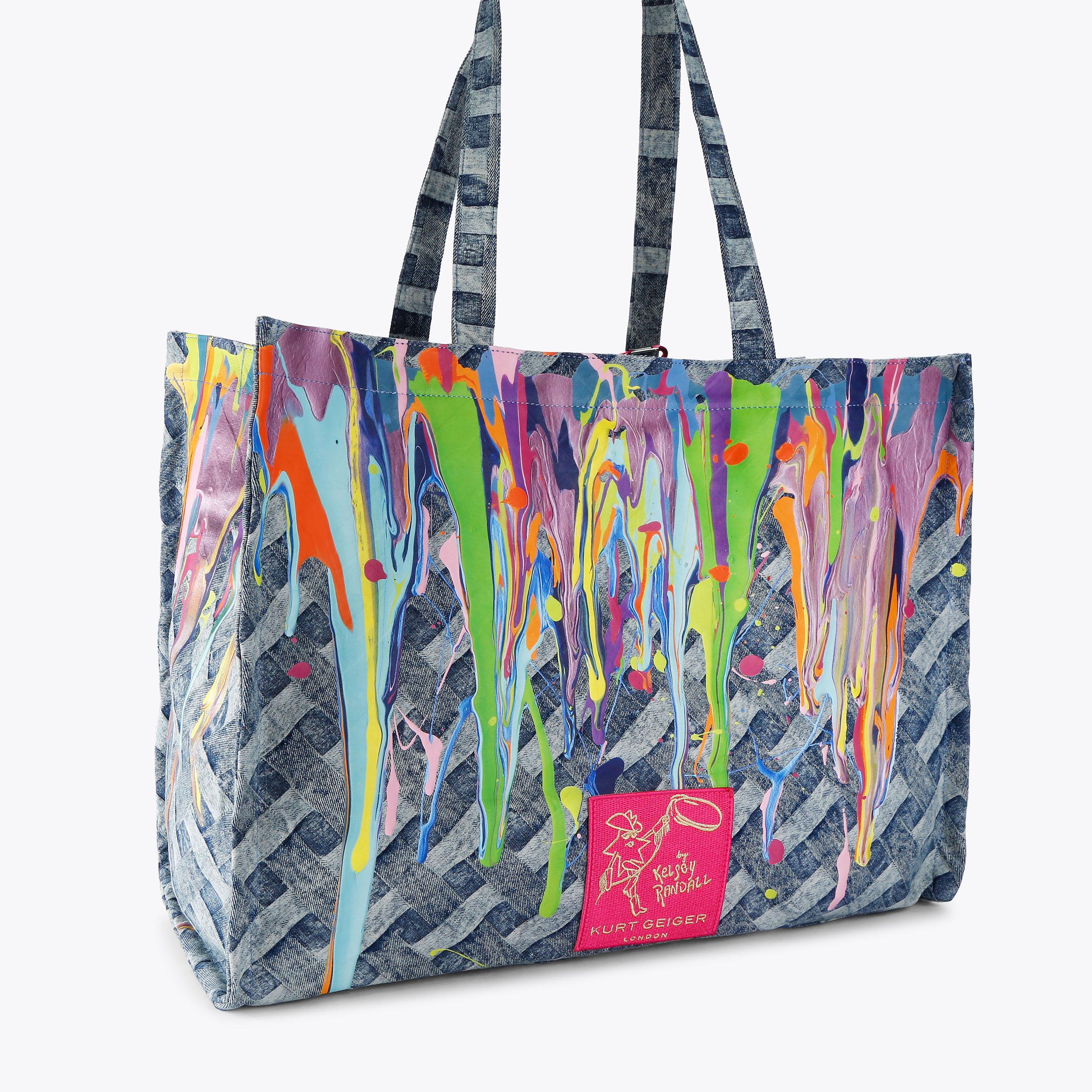 KR HOLBORN TOTE denim Weave Tote Bag by Kurt Geiger London
