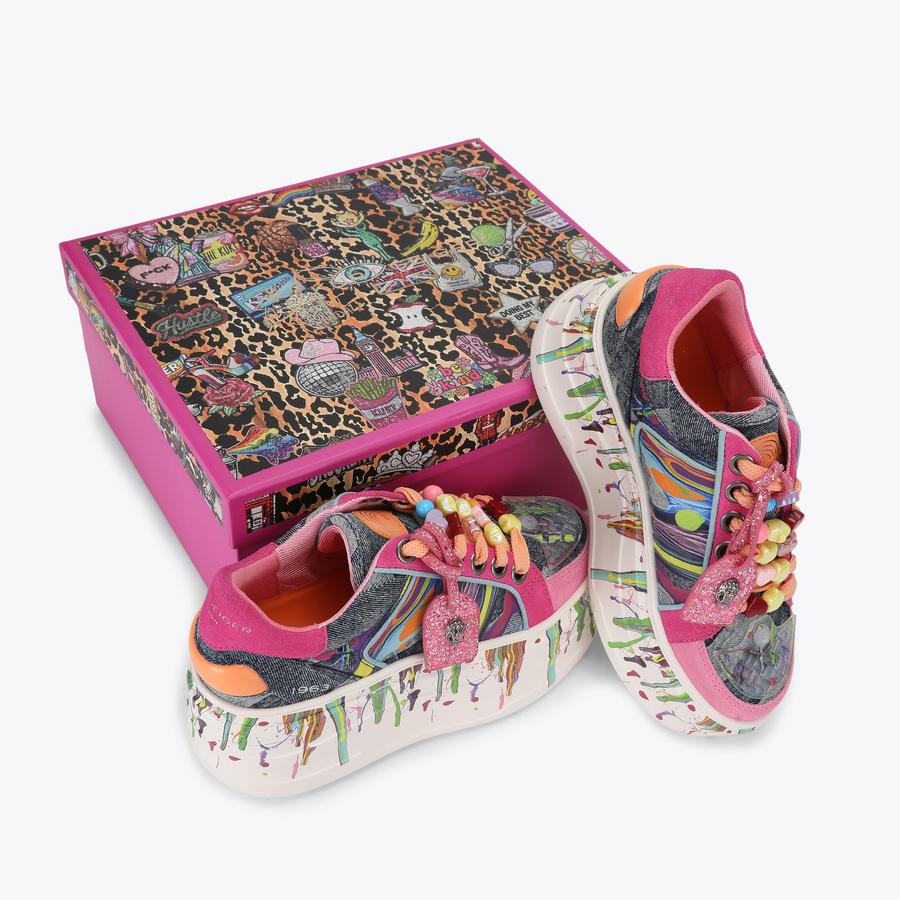 KR FLATFORM Paint Splatter Flatform Sneaker by Kurt Geiger London