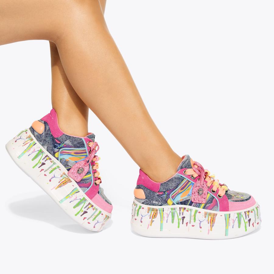 KR FLATFORM Paint Splatter Flatform Sneaker by Kurt Geiger London