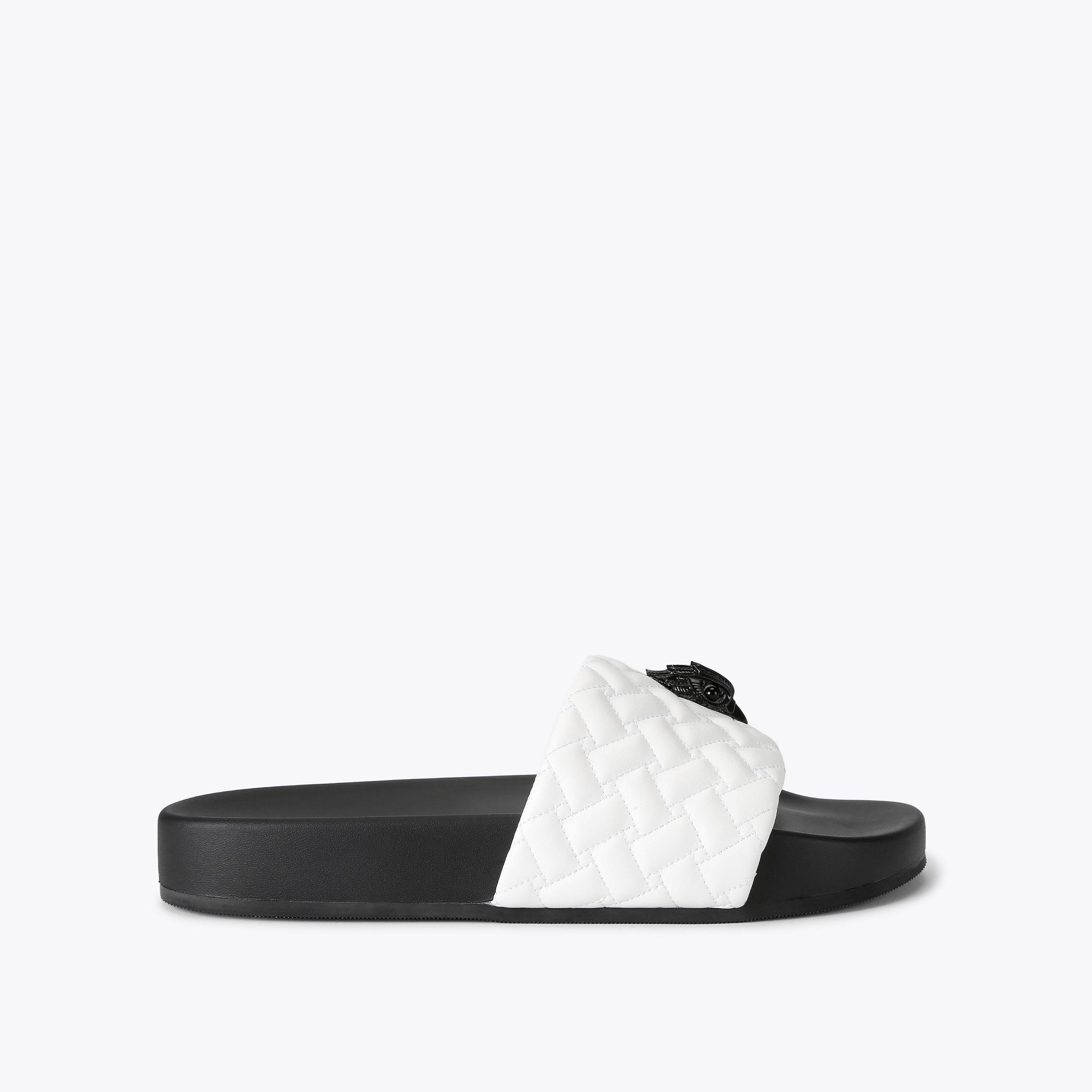 BROCKWELL SLIDE Black Patent Slide On Sandal by Kurt Geiger London