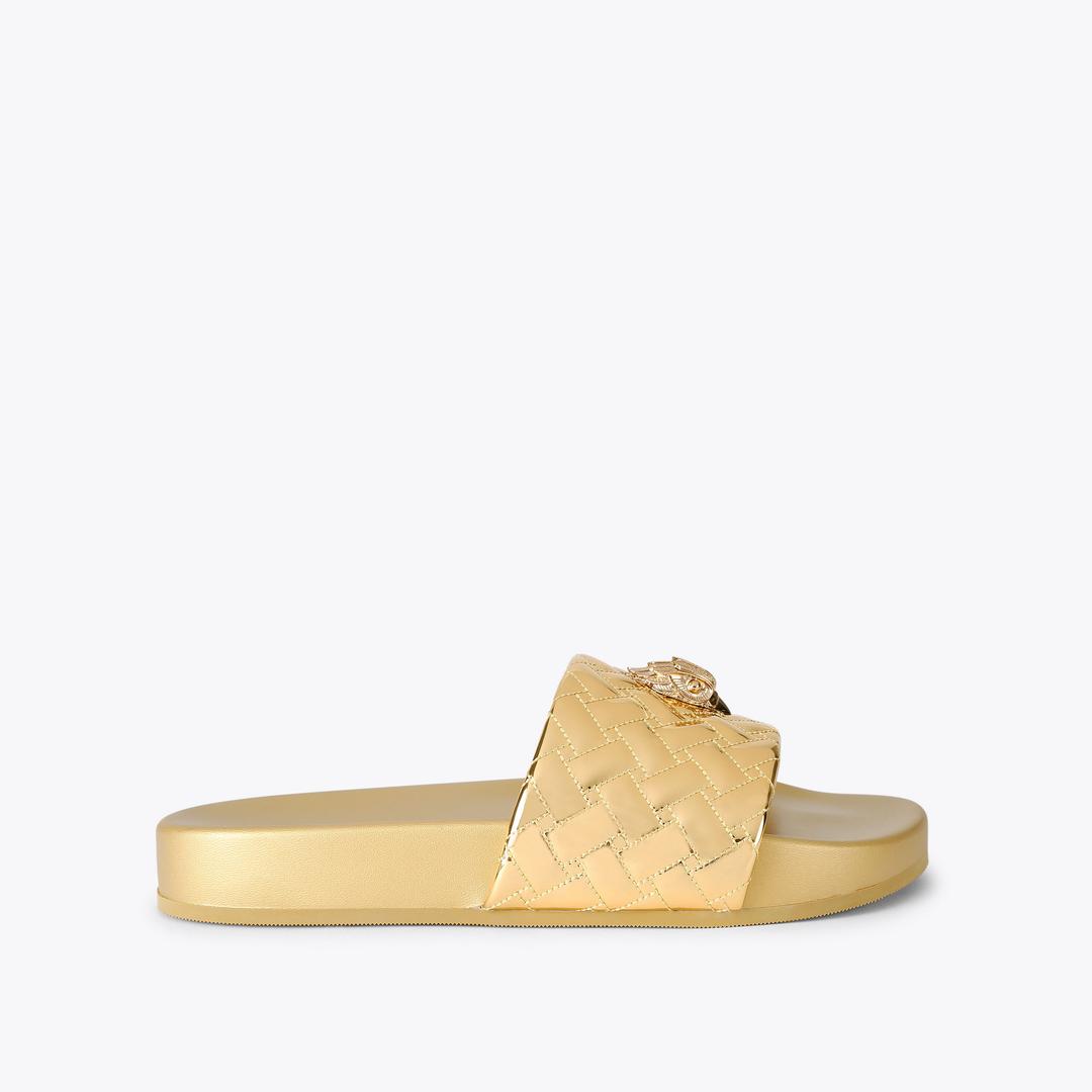 MEENA EAGLE 2 Gold Metallic Slip On Sandal by Kurt Geiger London — Kurt Geiger London