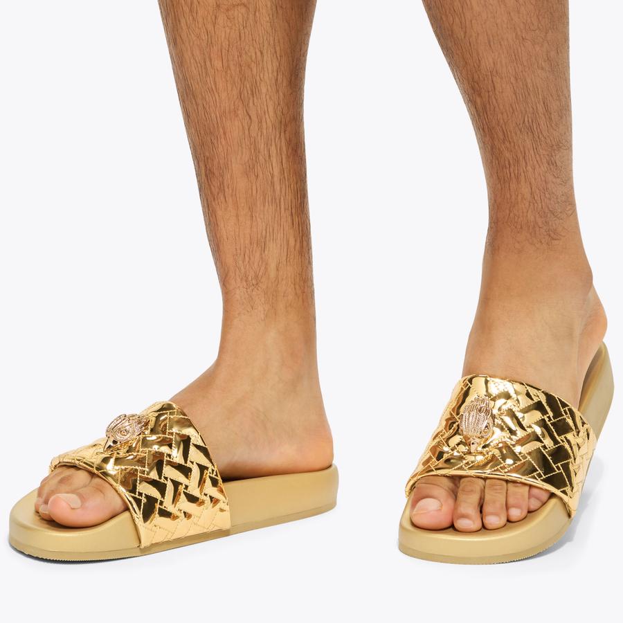 MEENA EAGLE 2 Gold Metallic Slip On Sandal by Kurt Geiger London