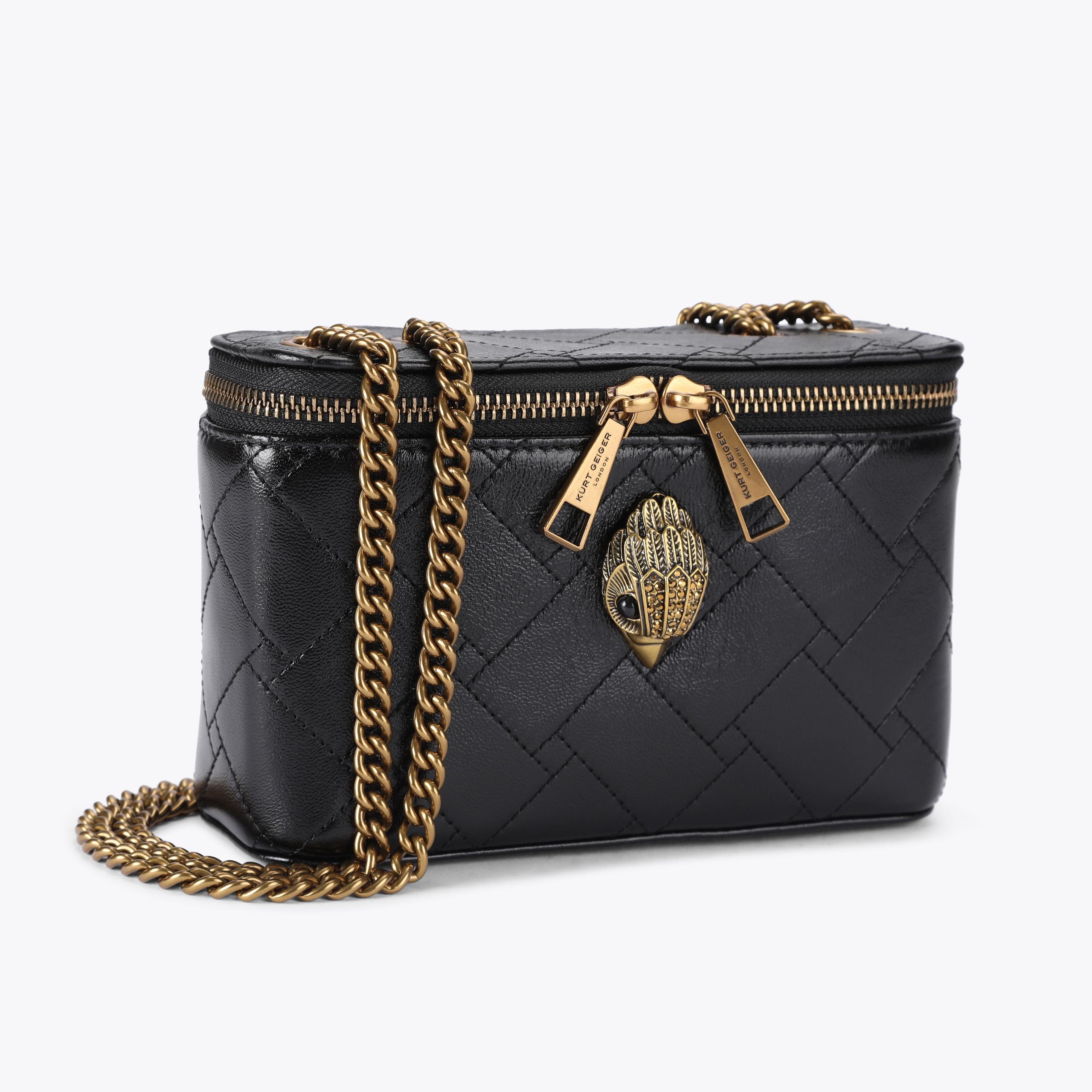 バッグ ANDWANG Bijou Quilted Mini Bag black MINI KENSINGTON VANITY XB Black Quilted Cross Body Vanity Bag by