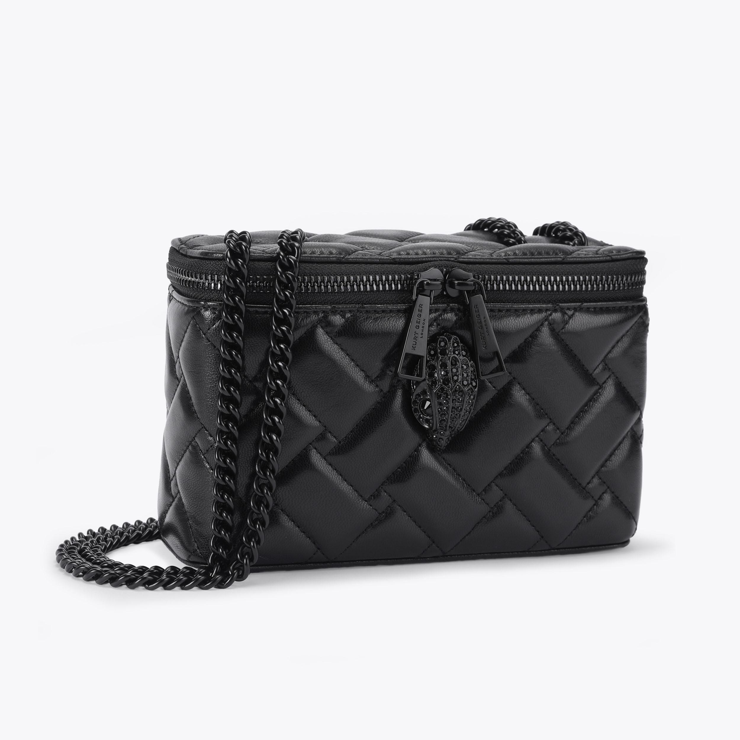 MINI KENSINGTON VANITY DR Black Quilted Cross Body Vanity Bag by