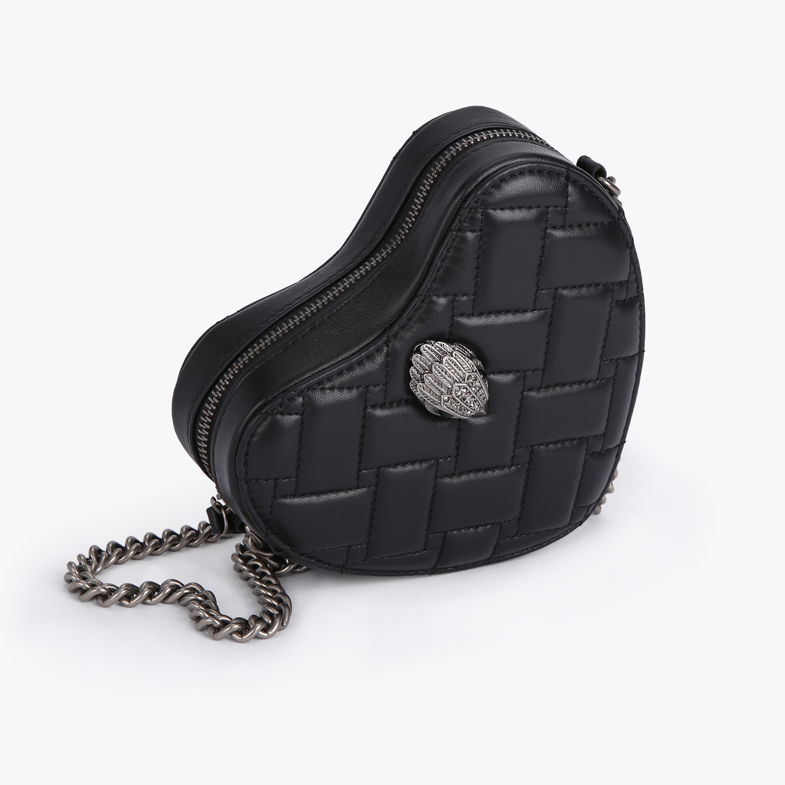 Leather Heart Shaped Bag, Black