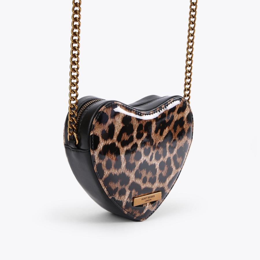 KENSINGTON HEART X BODY Leopard Print Heart Cross Body Purse