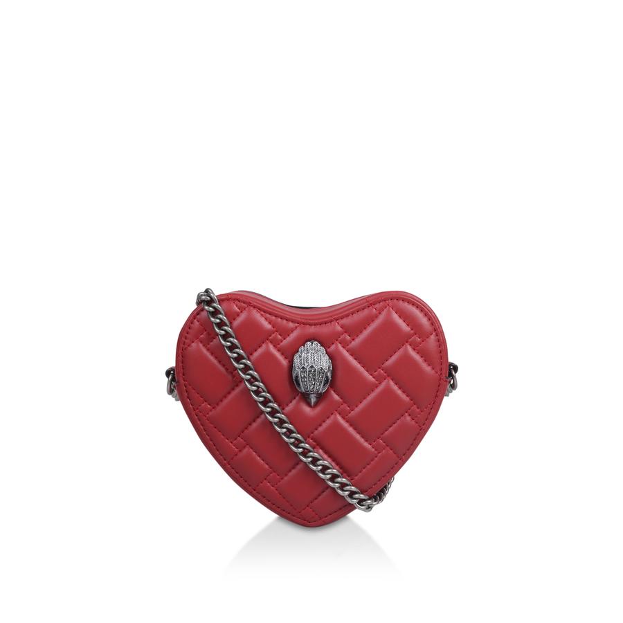 KENSINGTON HEART X BODY Red Heart Quilted Leather Cross Body by