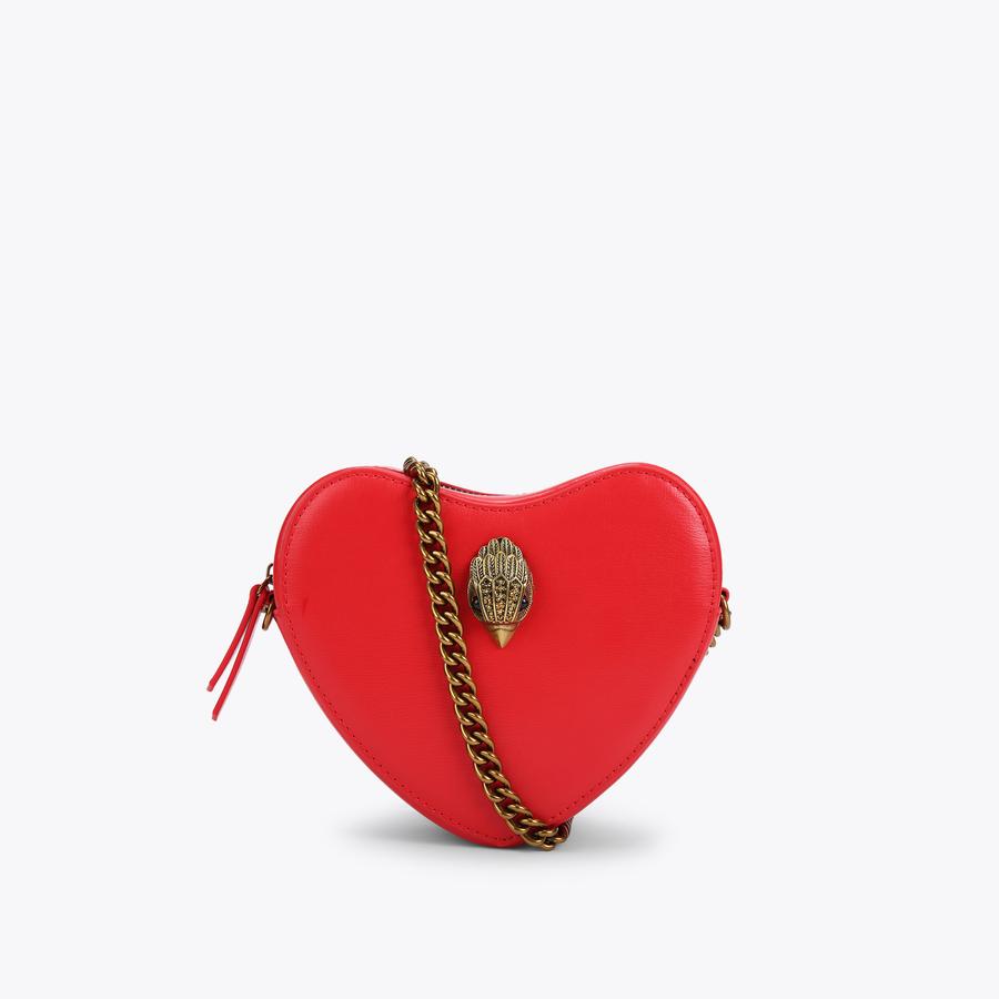 KENSINGTON HEART X BODY Red Smooth Leather Heart Cross Body