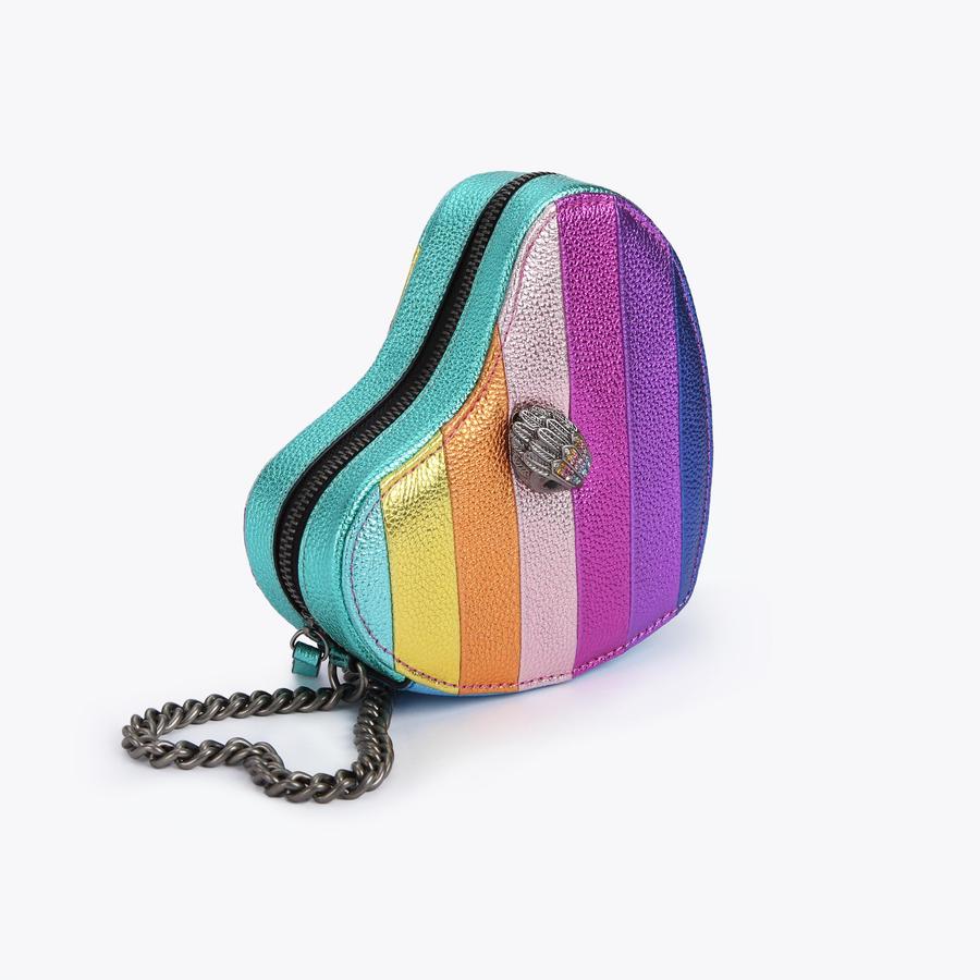 KENSINGTON HEART X BODY Rainbow Heart Leather Cross Body