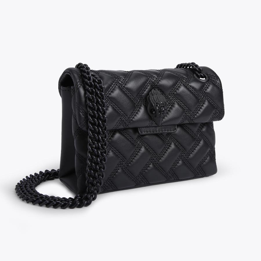 MINI KENSINGTON DRENCH ALL MATTE BLACK Quilted Leather Mini Bag by KURT GEIGER LONDON
