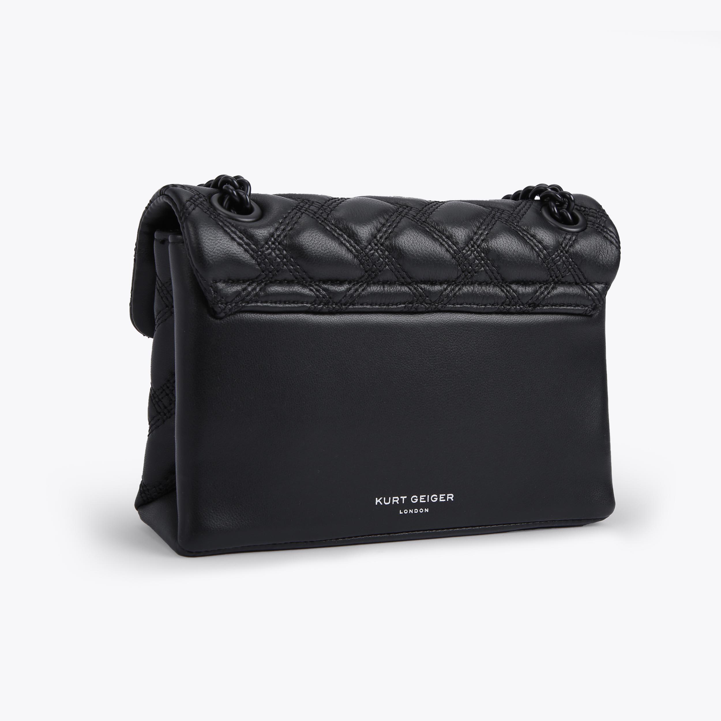 MINI KENSINGTON DRENCH ALL MATTE BLACK Quilted Leather Mini Bag by KURT  GEIGER LONDON