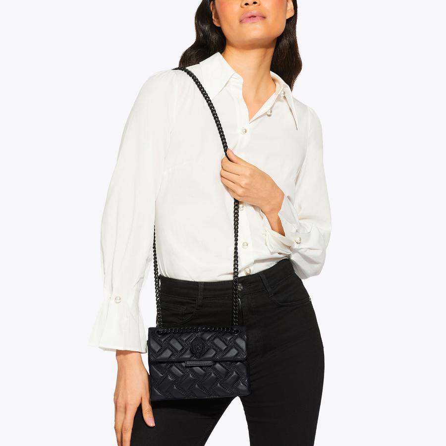 MINI KENSINGTON DRENCH Black Quilted Leather Mini Purse by KURT GEIGER  LONDON