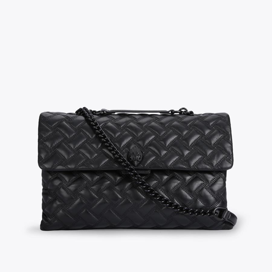 XXL KENSINGTON DRENCH Black Quilted Leather Oversized Shoulder Purse by KURT GEIGER LONDON