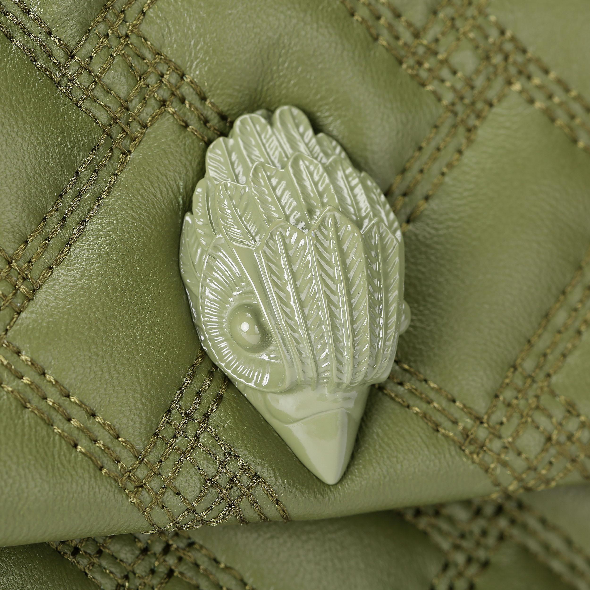 XXL KENSINGTON DRENCH Khaki Leather Shoulder Purse by KURT GEIGER