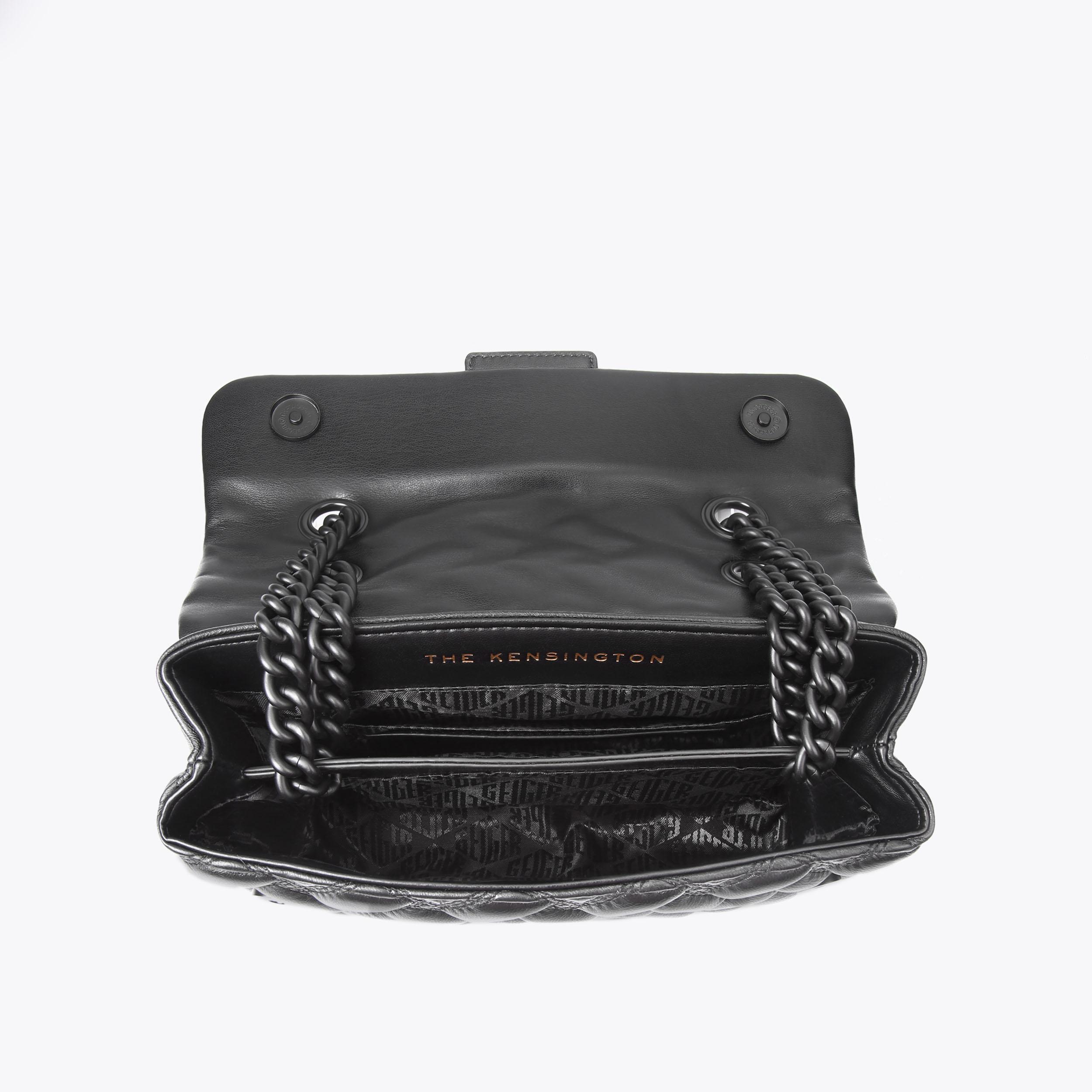 KENSINGTON BAG DRENCH Black Quilted Leather Shoulder Bag by KURT GEIGER