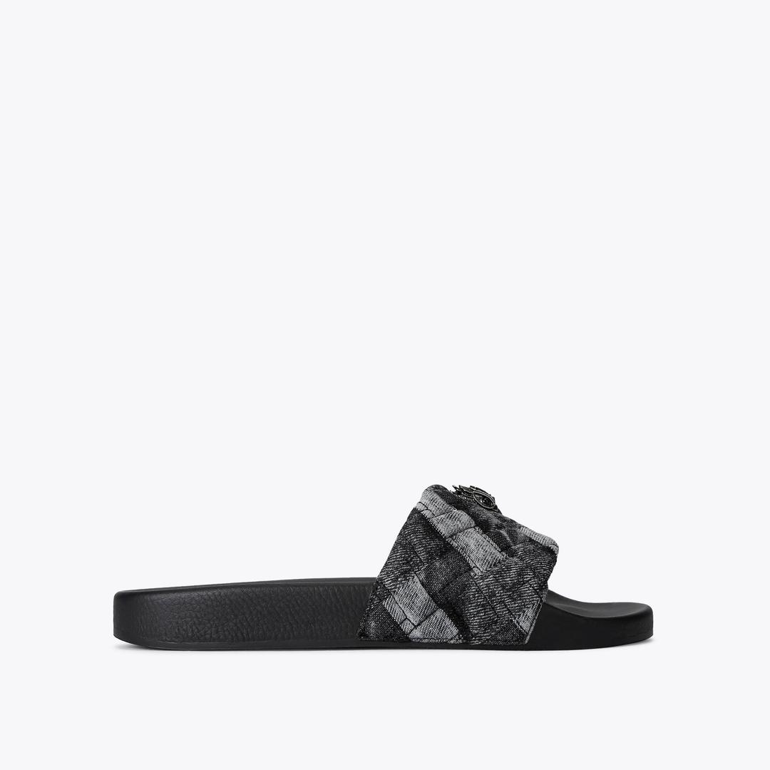 MEENA EAGLE Black denim slide by KURT GEIGER LONDON — Kurt Geiger London