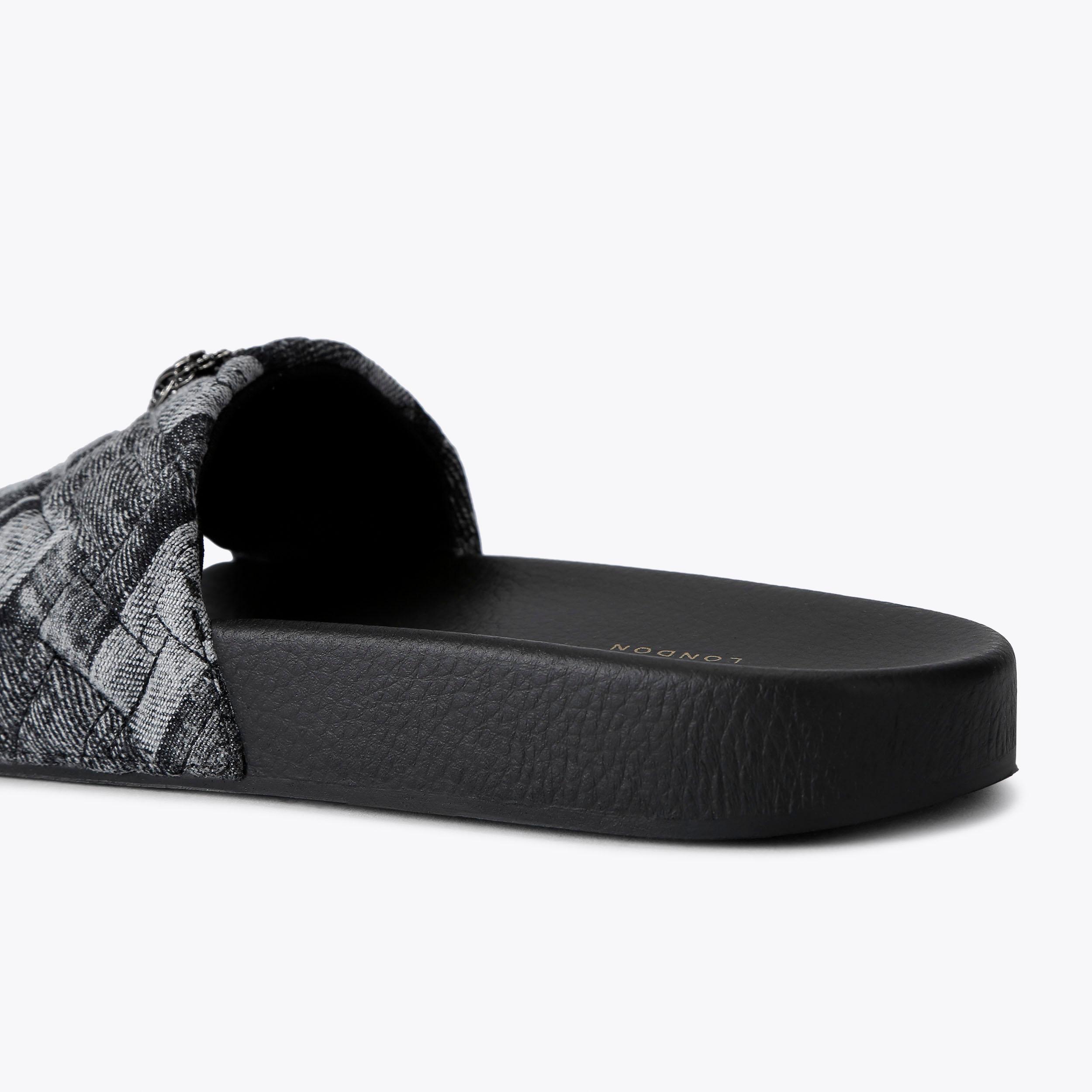 MEENA EAGLE Black denim slide by KURT GEIGER LONDON MEENA EAGLE Black denim slide by KURT GEIGER LONDON