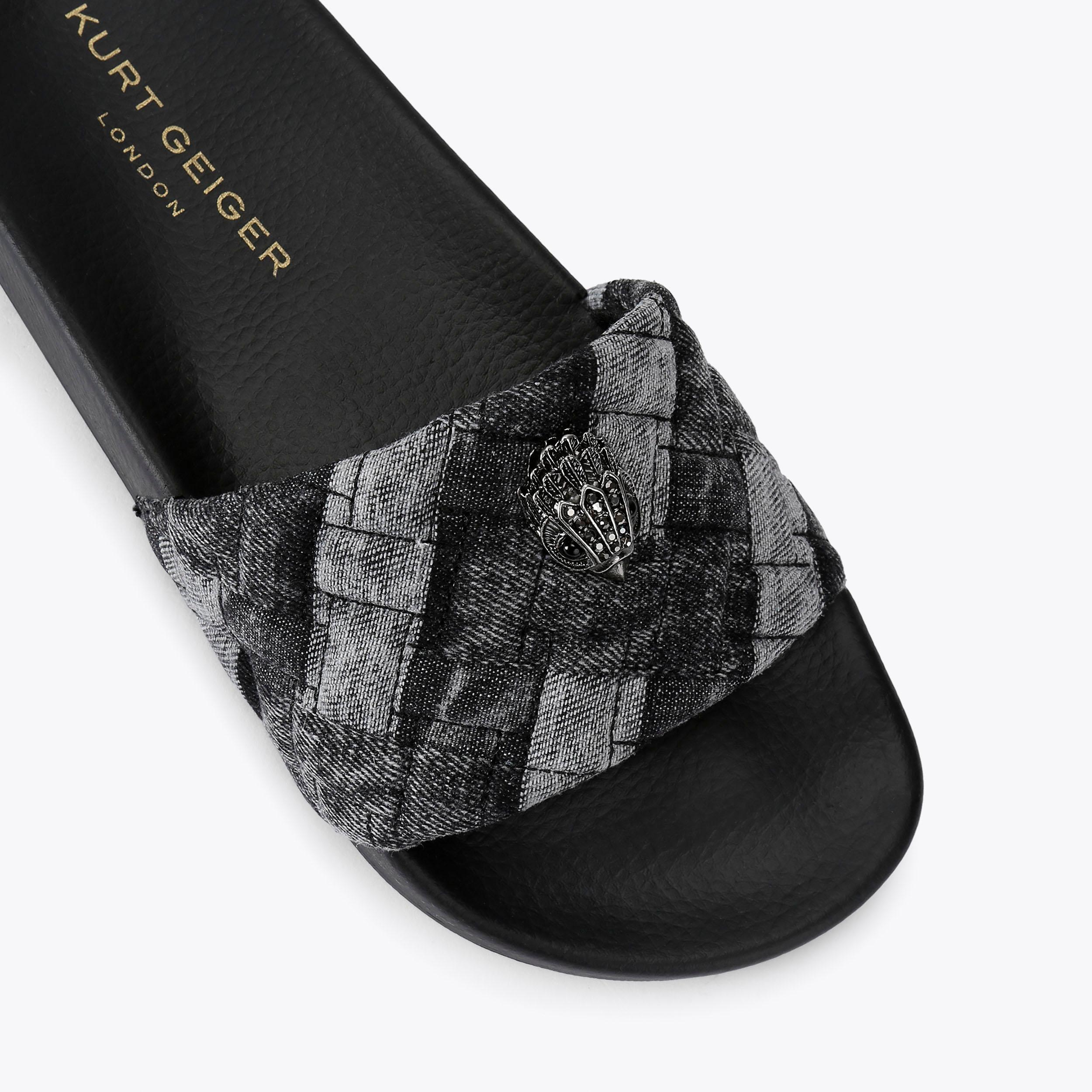 MEENA EAGLE Black denim slide by KURT GEIGER LONDON MEENA EAGLE Black denim slide by KURT GEIGER LONDON