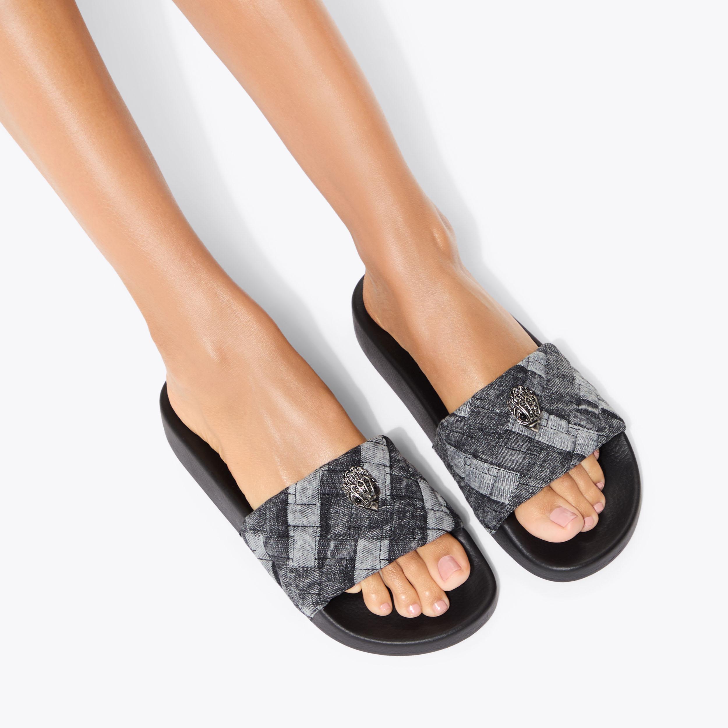 MEENA EAGLE Black denim slide by KURT GEIGER LONDON MEENA EAGLE Black denim slide by KURT GEIGER LONDON