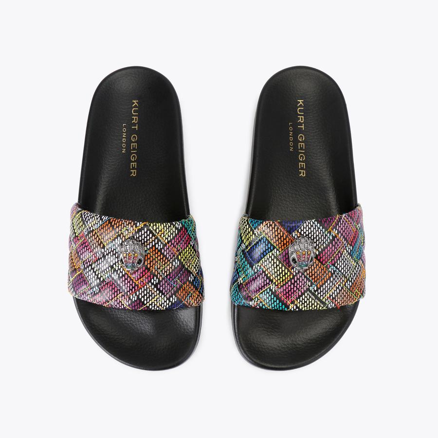 MEENA EAGLE Black Quilted Sandal by KURT GEIGER LONDON