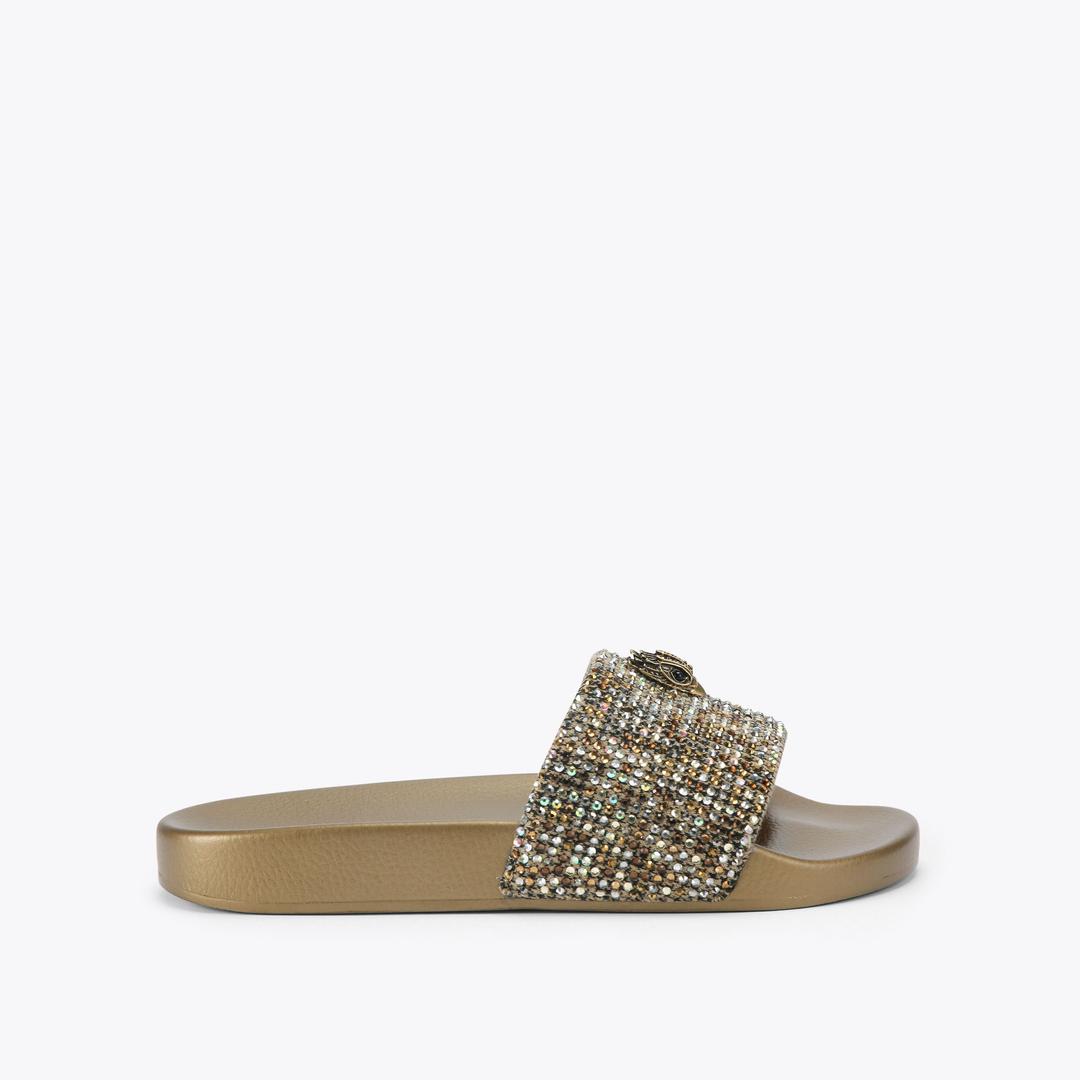 MEENA EAGLE Beige Houndstooth Crystal Heel by KURT GEIGER LONDON — Kurt Geiger London
