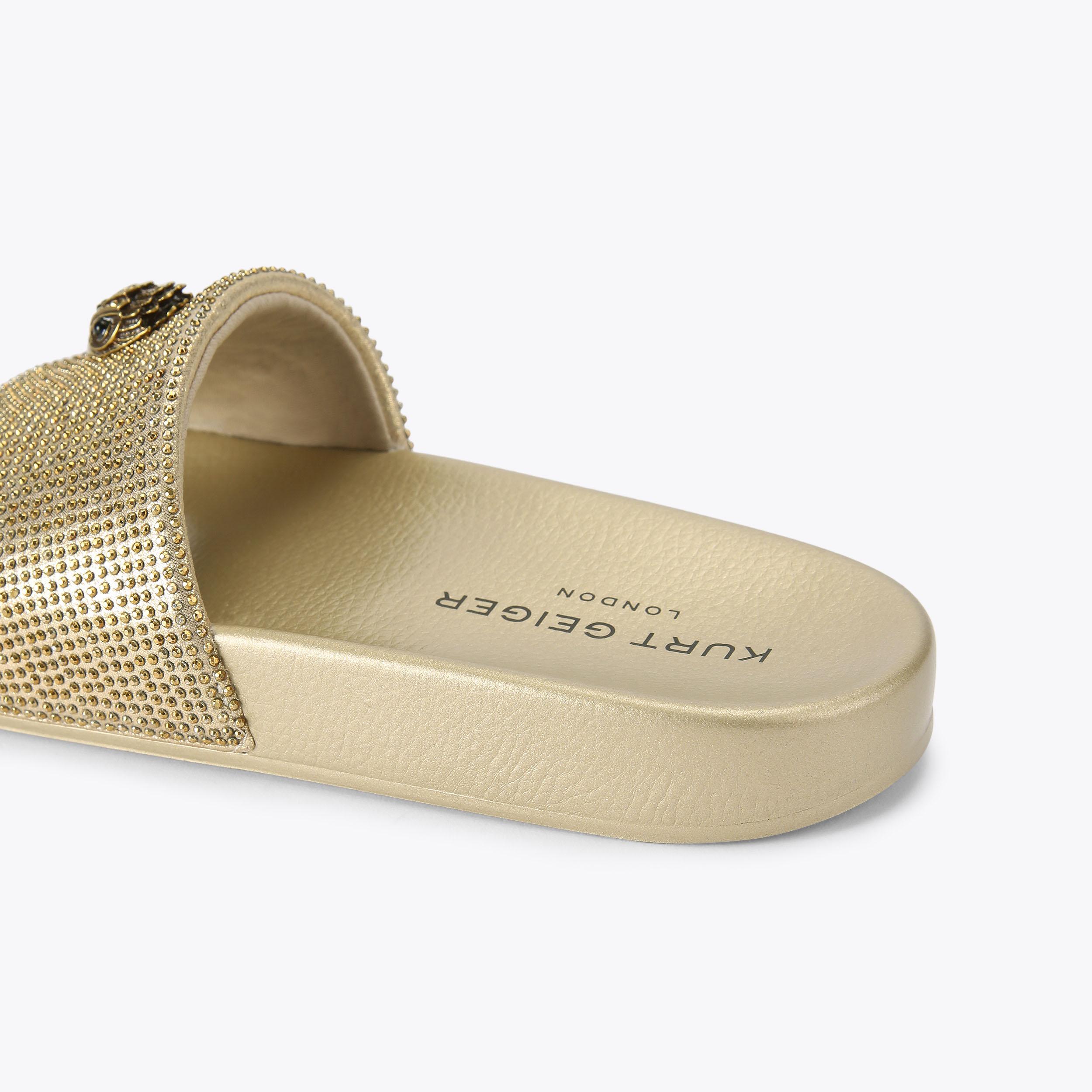 MEENA EAGLE Gold Crystal Slip On Sandal by KURT GEIGER LONDON