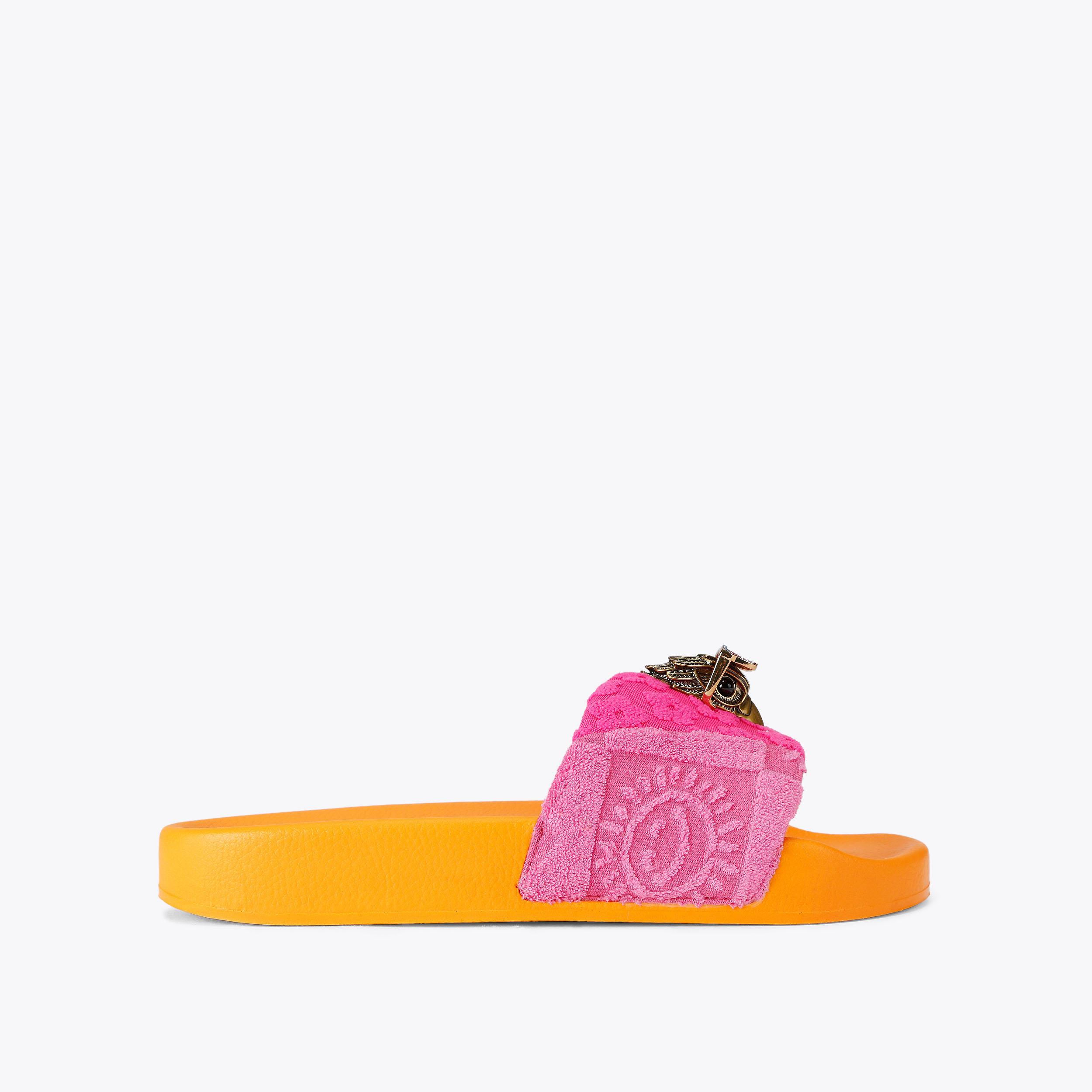 Meena Eagle Blue Floral Slide Sandals | Kurt Geiger