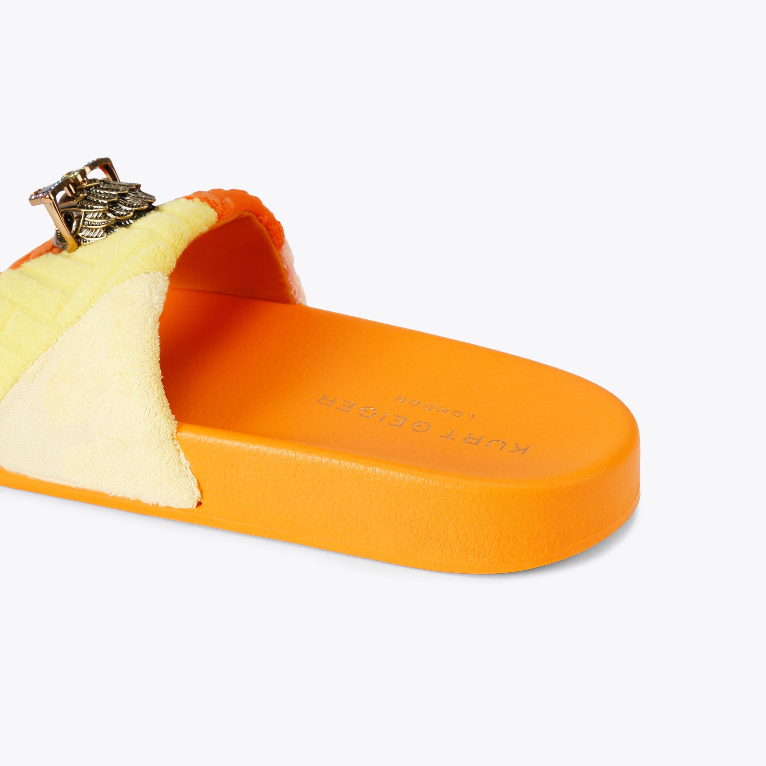 MEENA EAGLE Orange Terry Towelling Slip On Sandal by Kurt Geiger