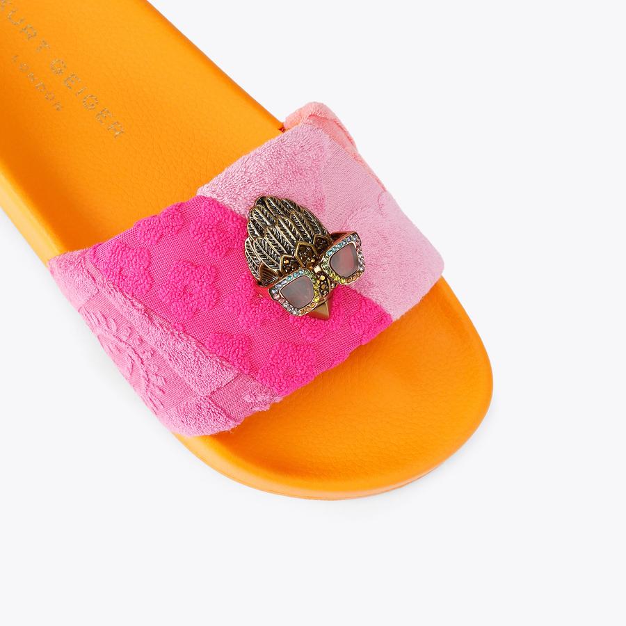 MEENA EAGLE Orange Terry Towelling Slip On Sandal by Kurt Geiger