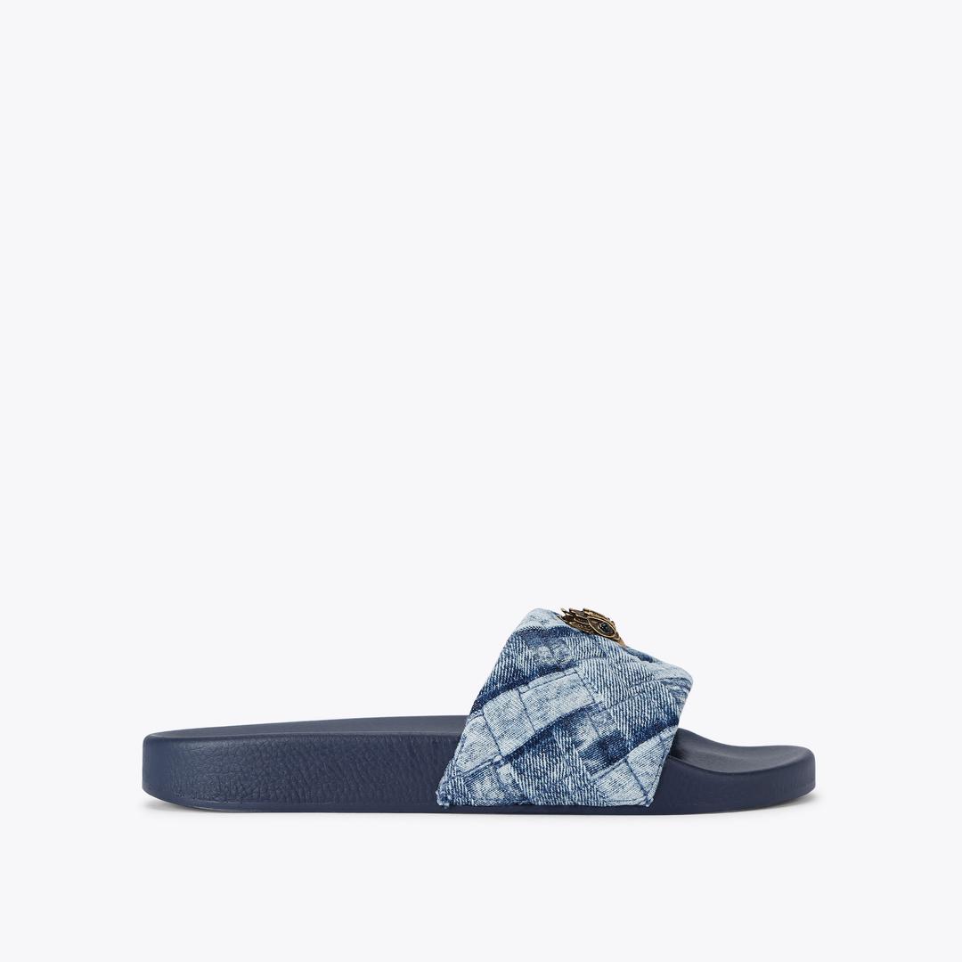 MEENA EAGLE Blue Denim Slip On Sandal by KURT GEIGER LONDON — Kurt Geiger London