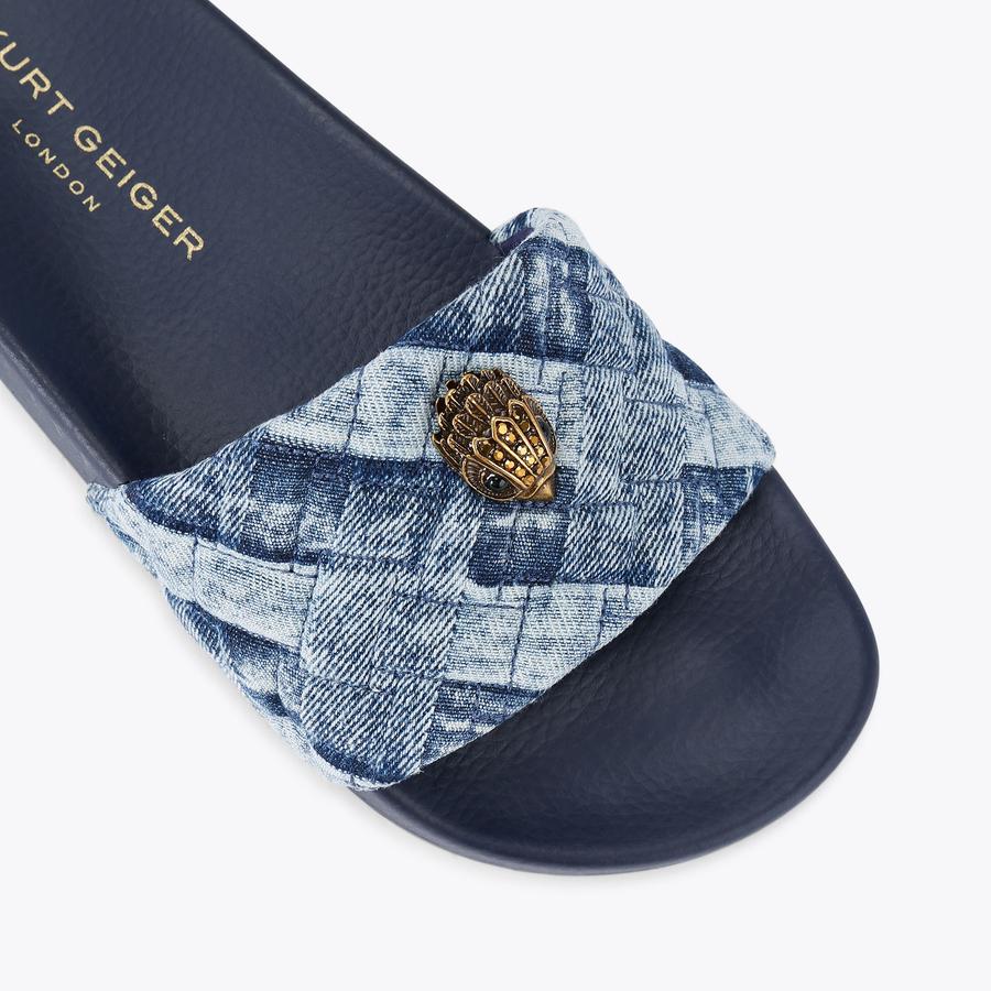 【 】カートジェイガー Meena Eagle Sandal MEENA EAGLE Metallic Stripe Quilt Eagle Sliders by KURT