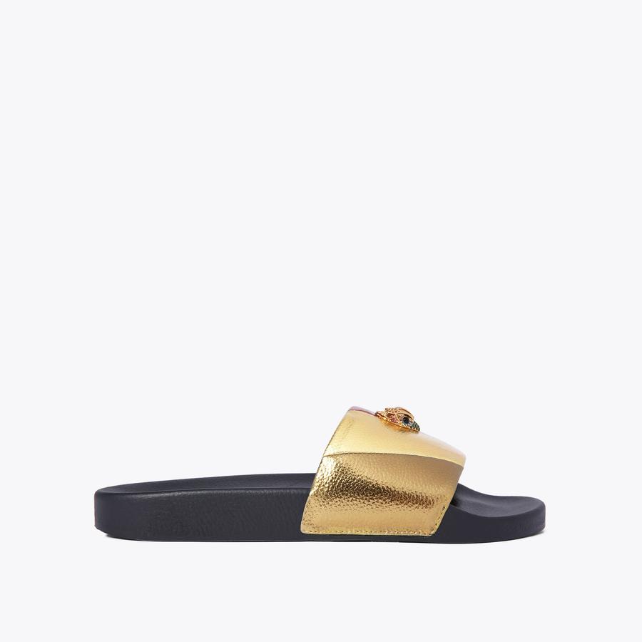 【 】カートジェイガー Meena Eagle Sandal MEENA EAGLE Metallic Stripe Quilt Eagle Sliders by KURT