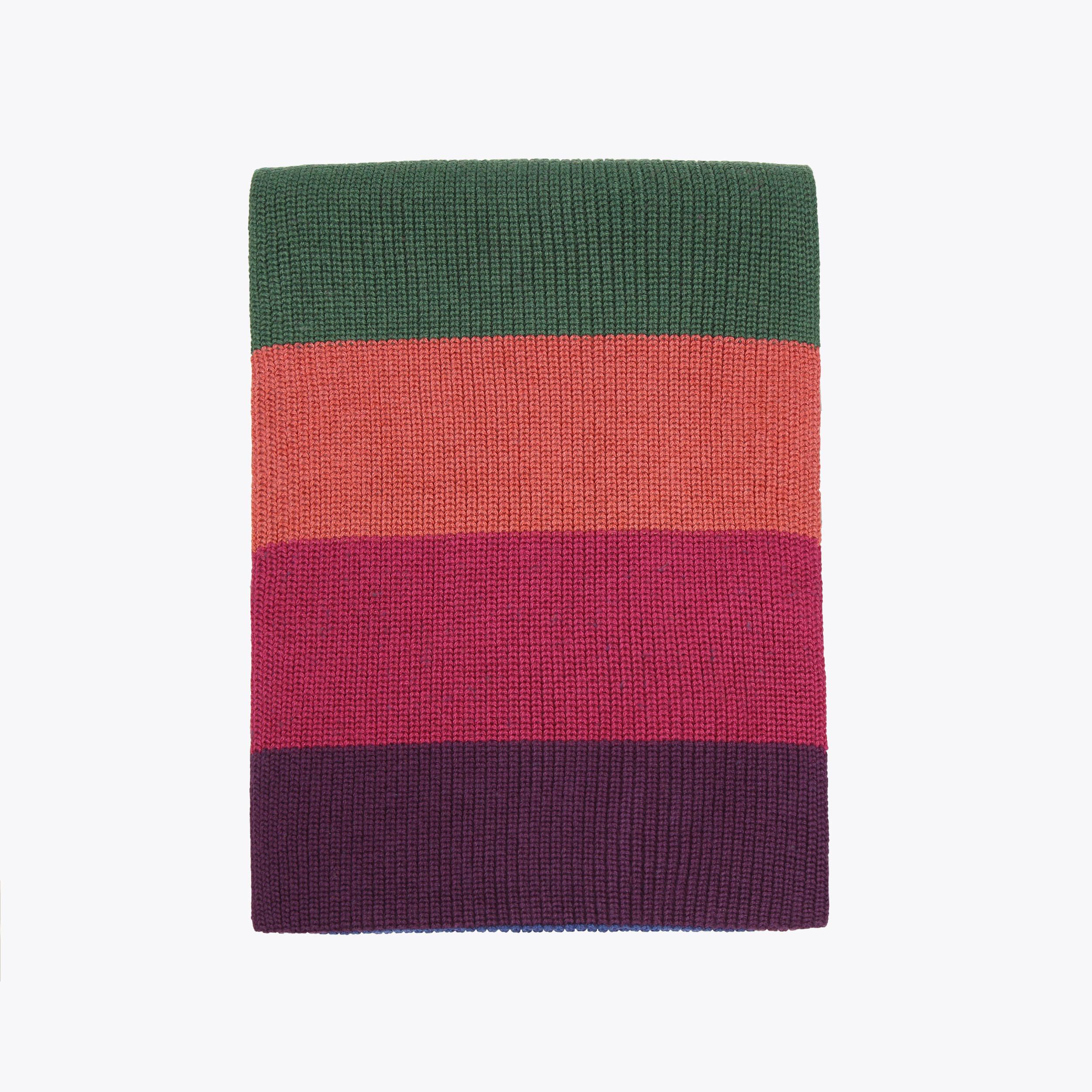 RAINBOW SCARF Rainbow Stripe Knitted Cotton Scarf by KURT