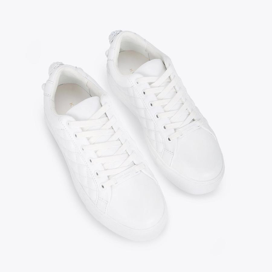 LANEY EAGLE DRENCH White Quilted Leather Chunky Sneakers by