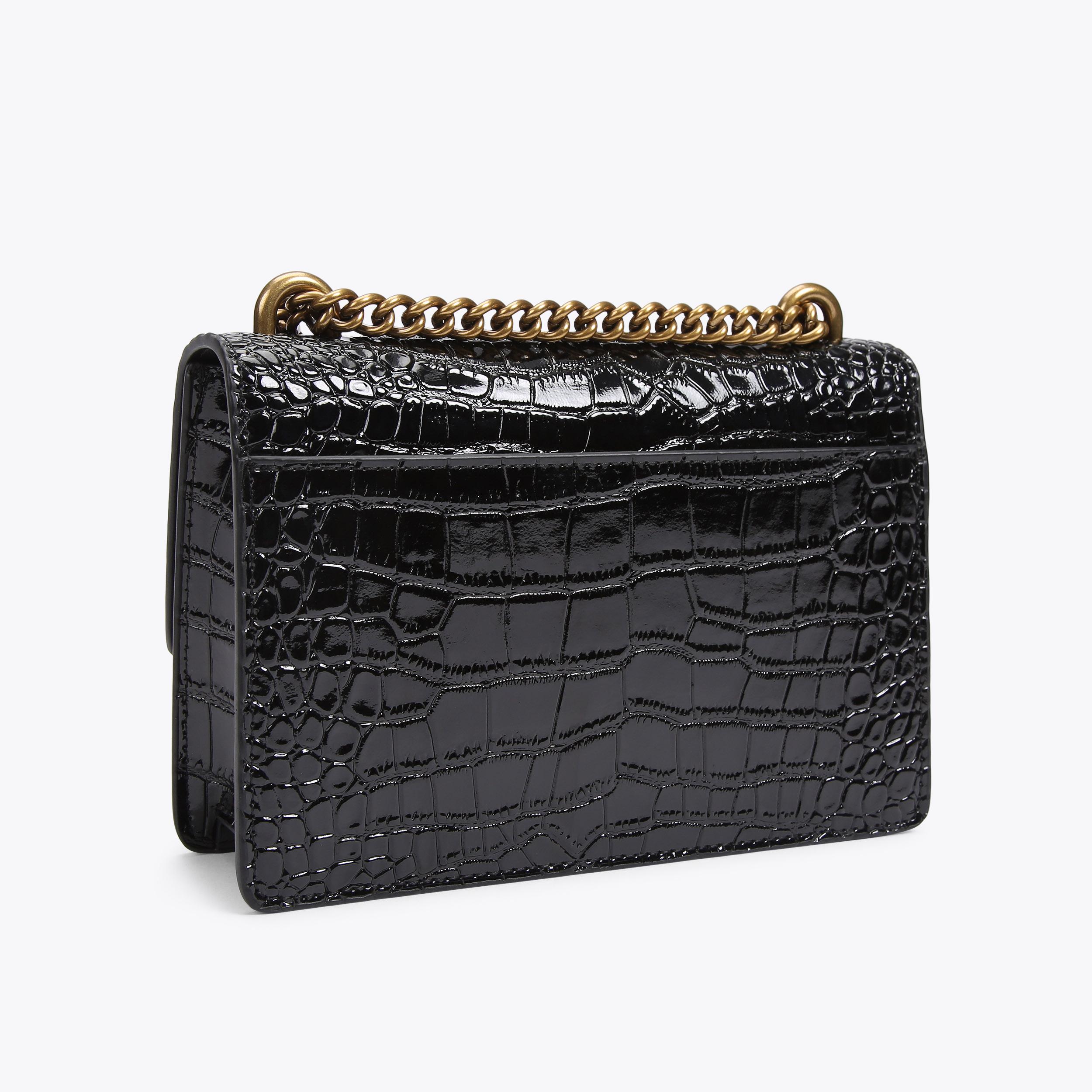 shoreditch croc embossed leather cross body bag