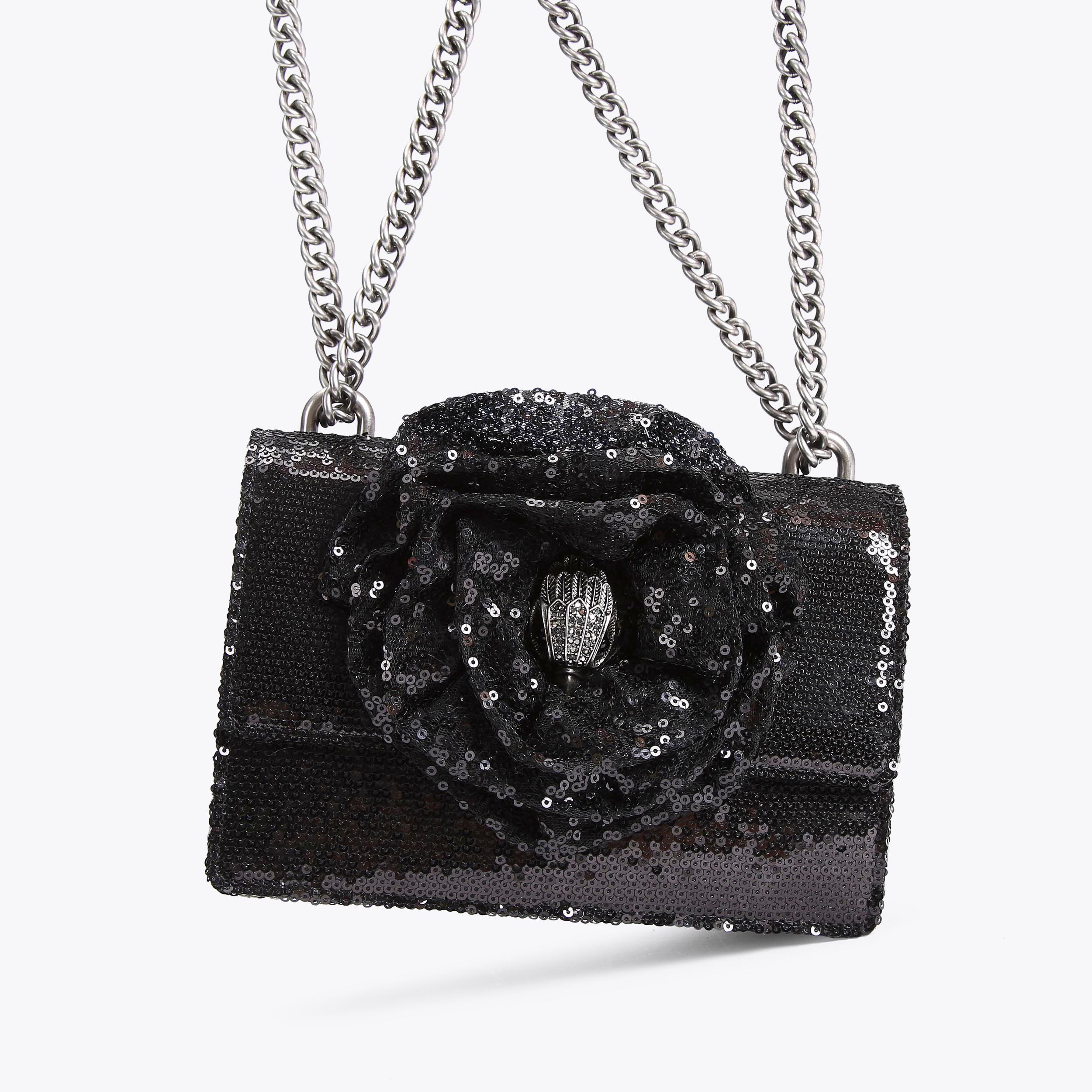 Glitter ブラック バッグ Marc Jacobs Flash Leather Crossbody Bag, Black Sequin